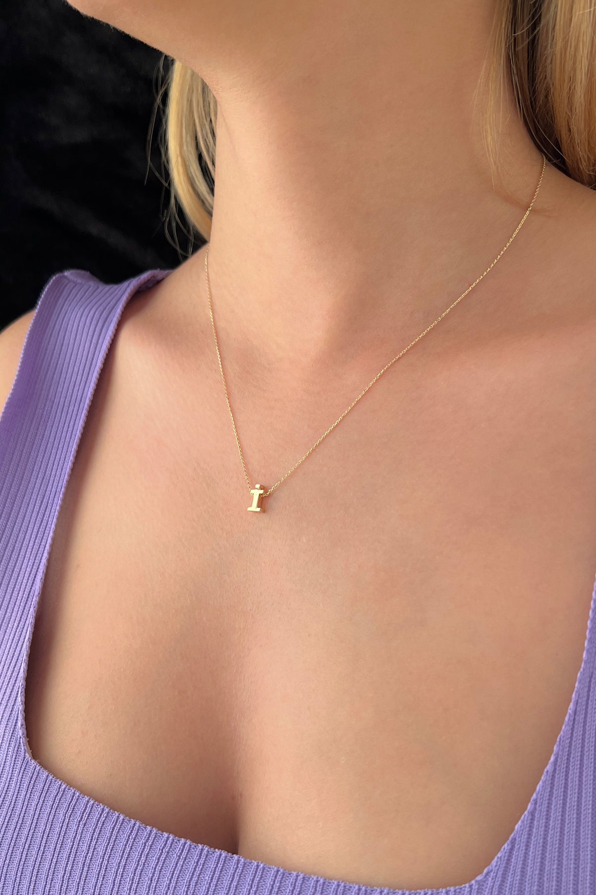 14K Gold İ Initial Necklace