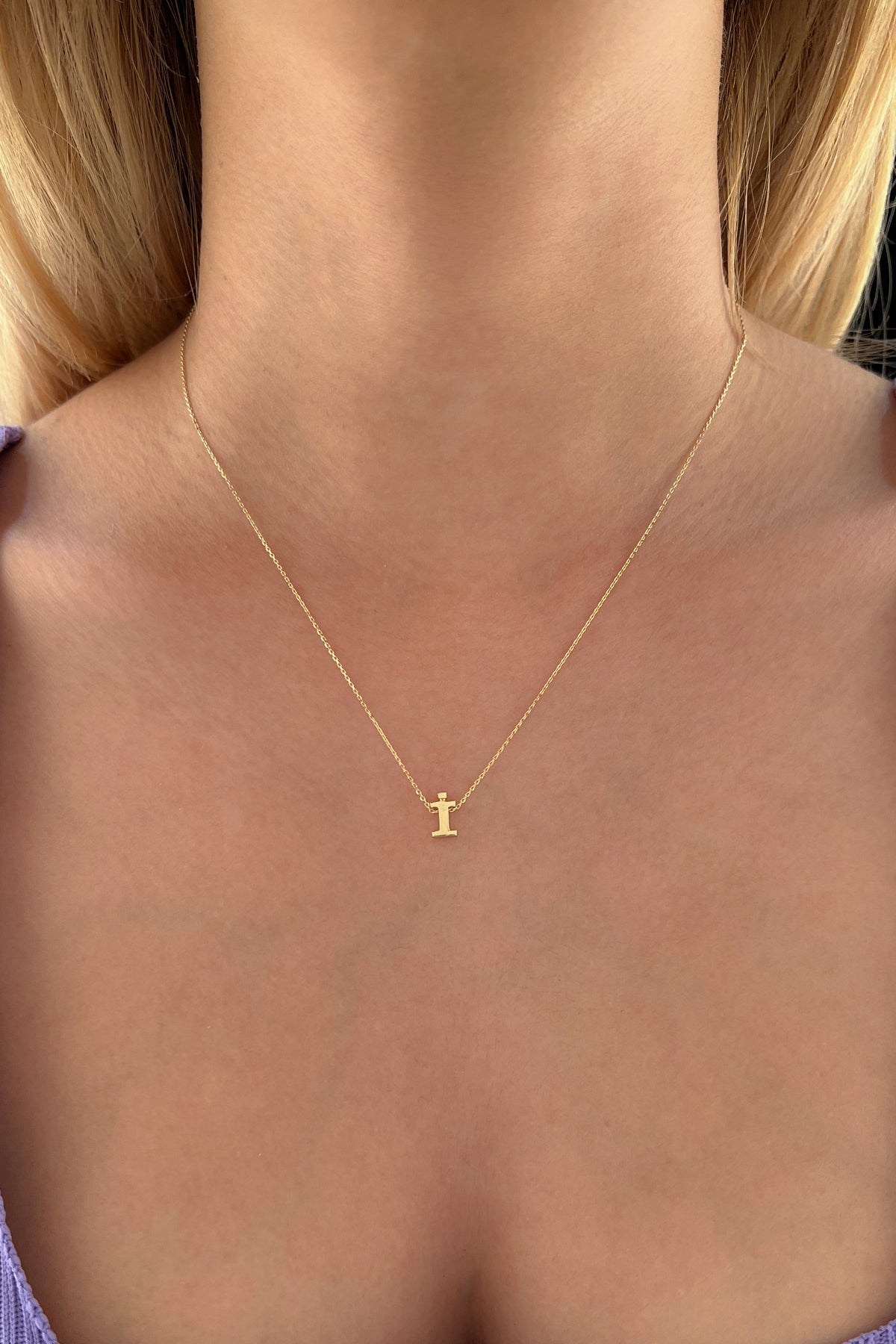 14K Gold İ Initial Necklace