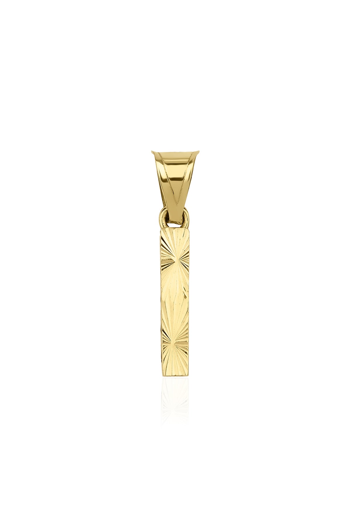 14K Gold I Letter Mini Shine Pendant