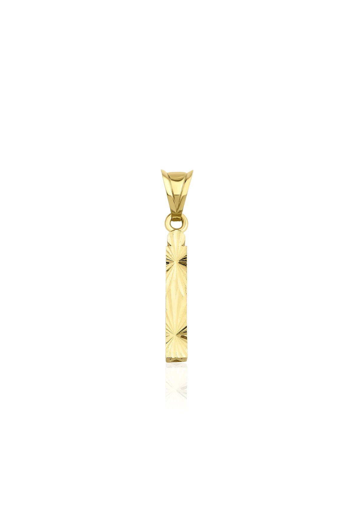 14K Gold İ Letter Mini Shine Pendant