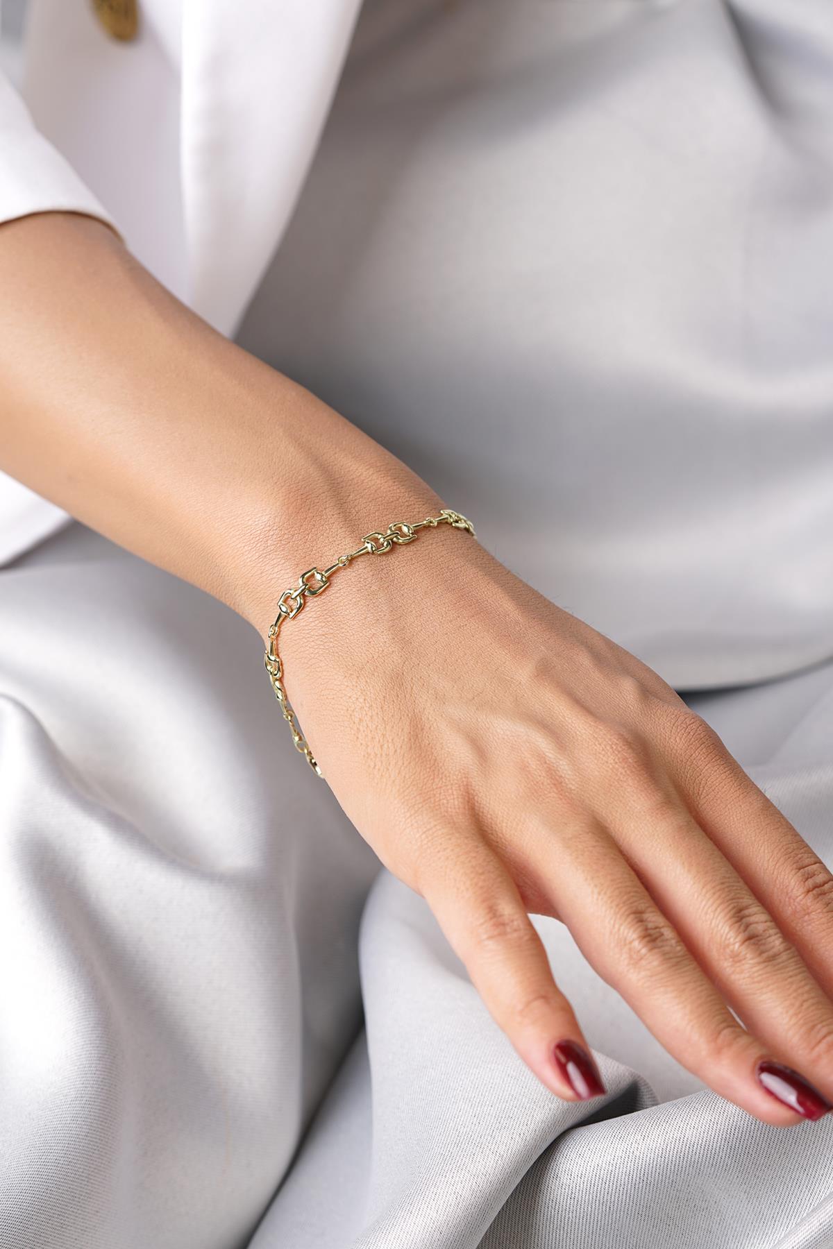 14K Gold Inferno Designer Link Bracelet