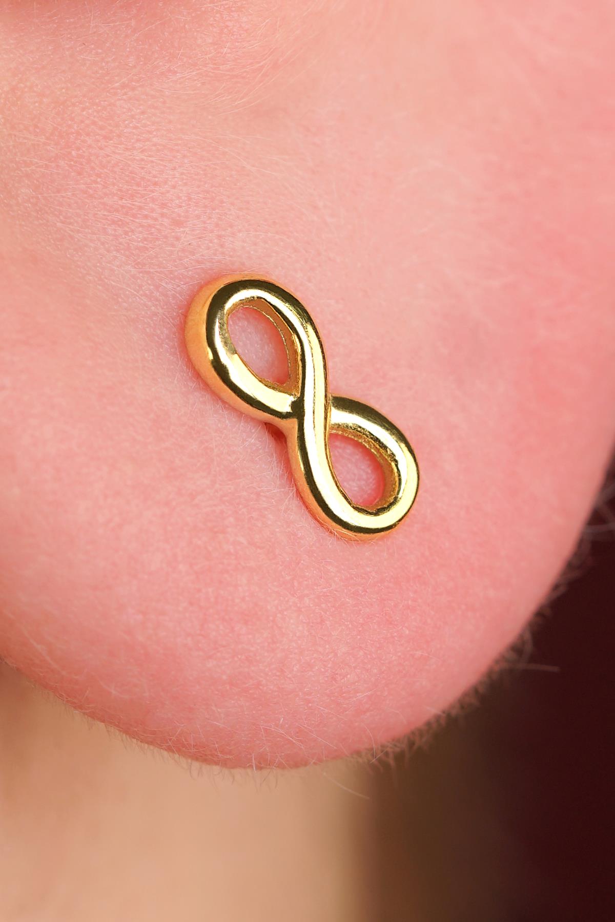 14K Gold Infinity Men’s Earring