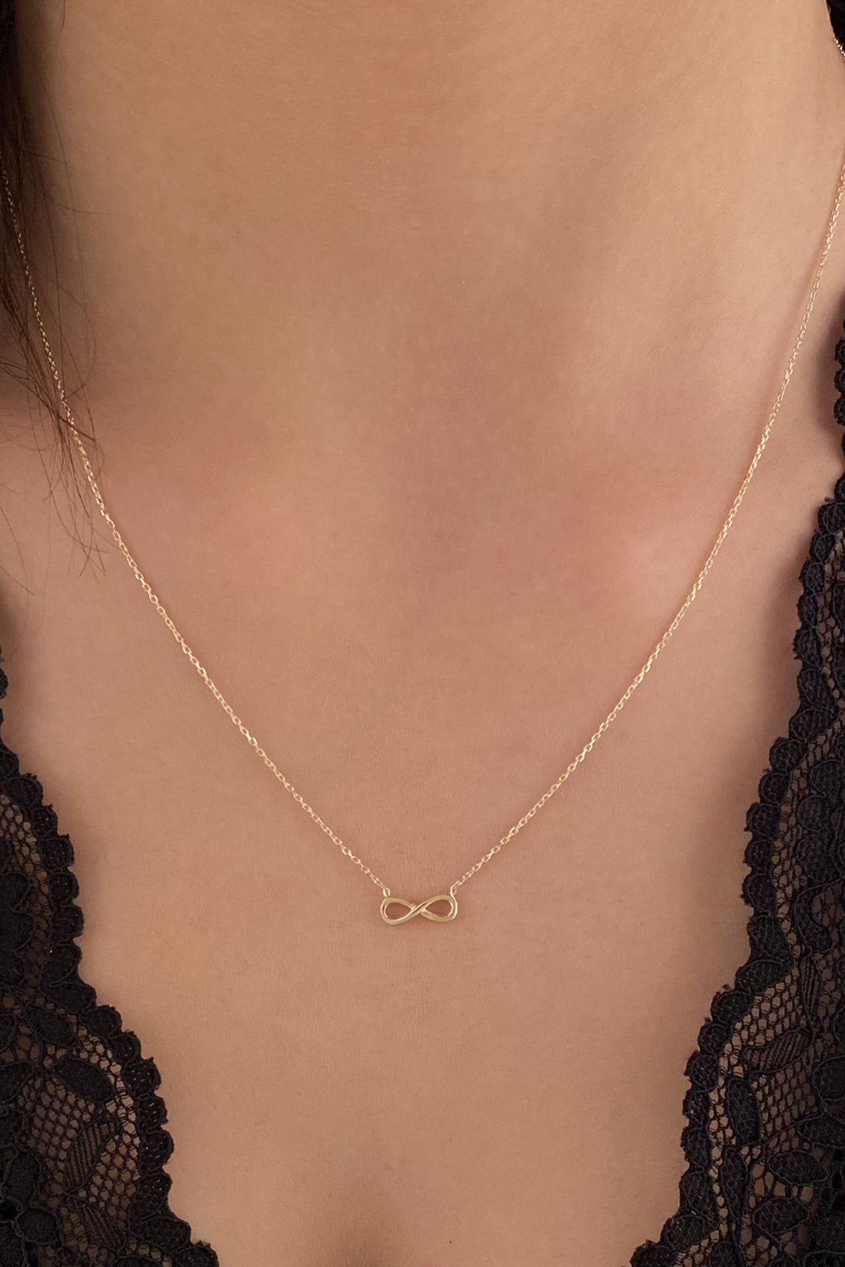 14K Gold Infinity Necklace