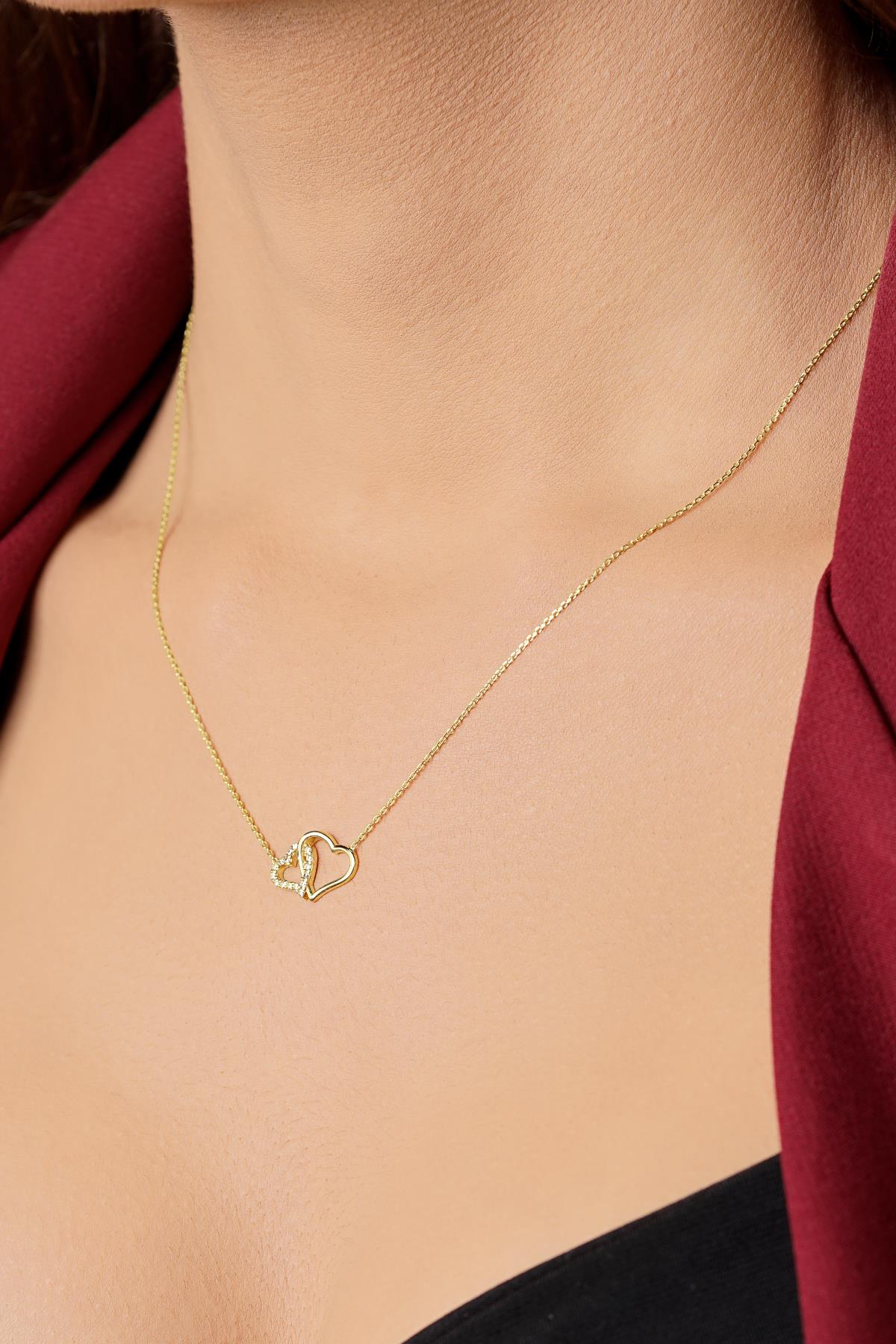 14K Gold Intertwined Heart Necklace