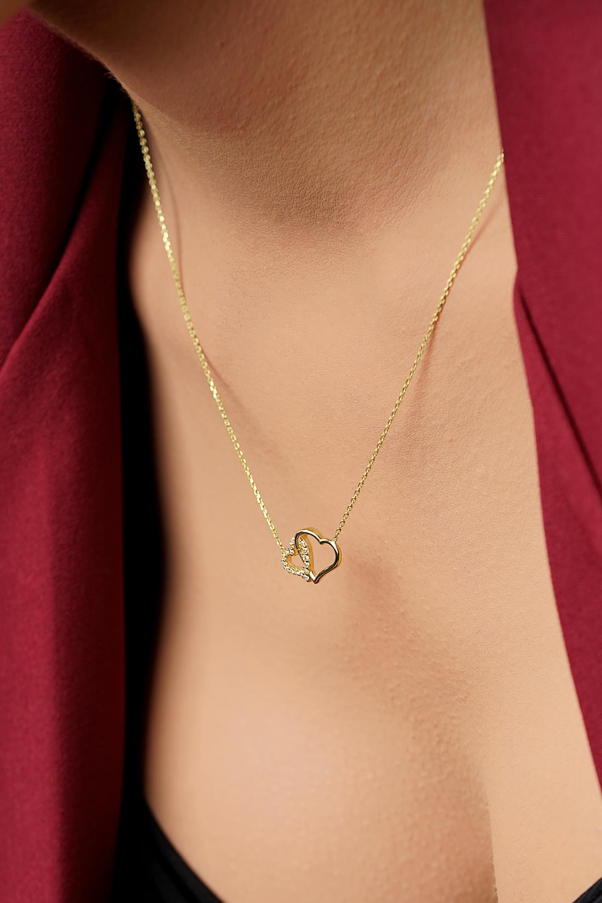 14K Gold Intertwined Heart Necklace