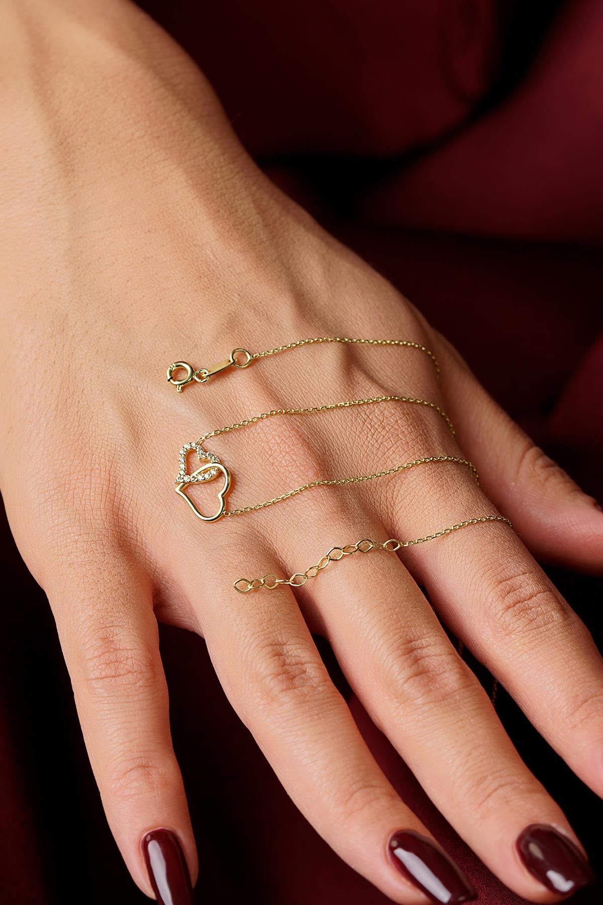 14K Gold Intertwined Heart Necklace