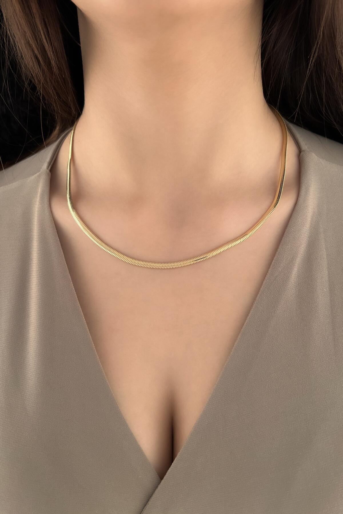 14K Gold Italian Snake Back Chain