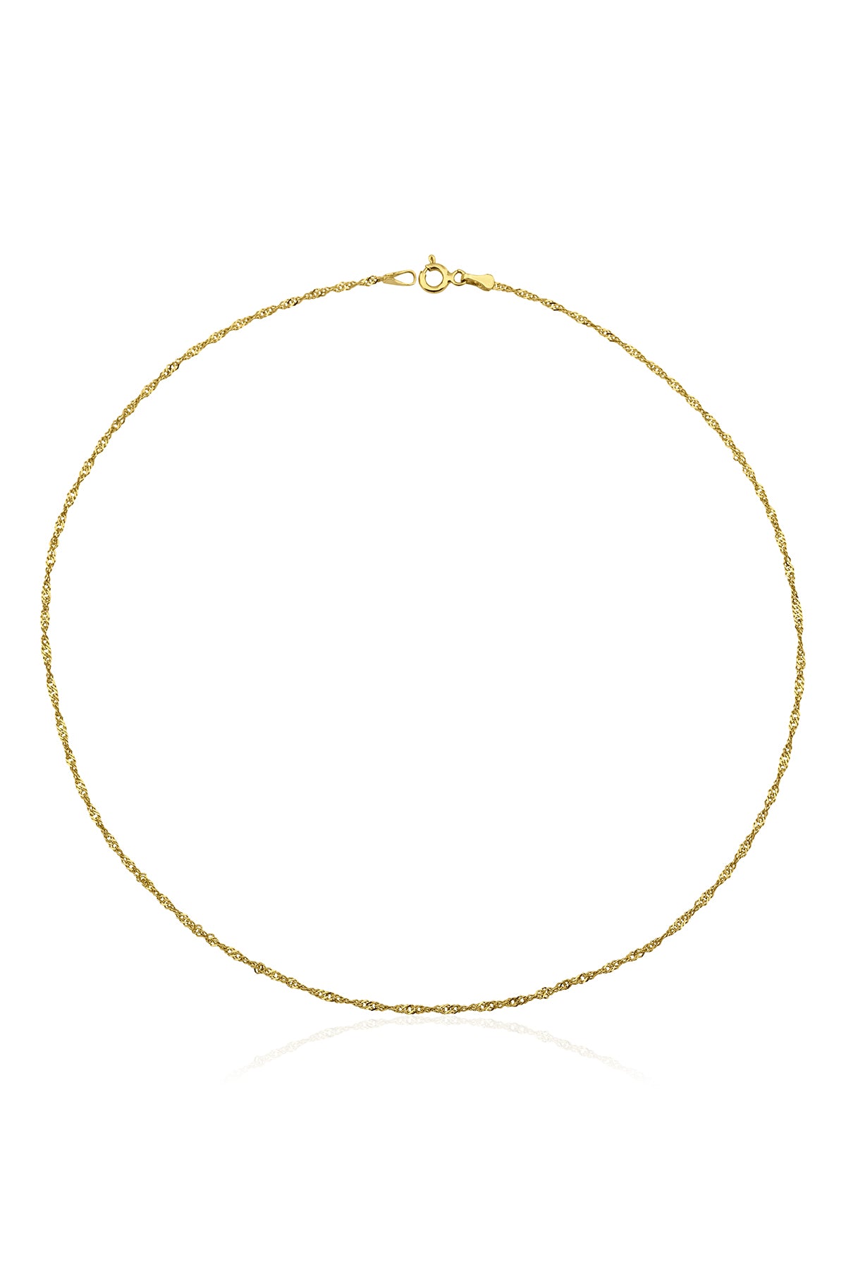 14K Gold Italian Snake Back Chain With Sailor Lock 0.090 inch