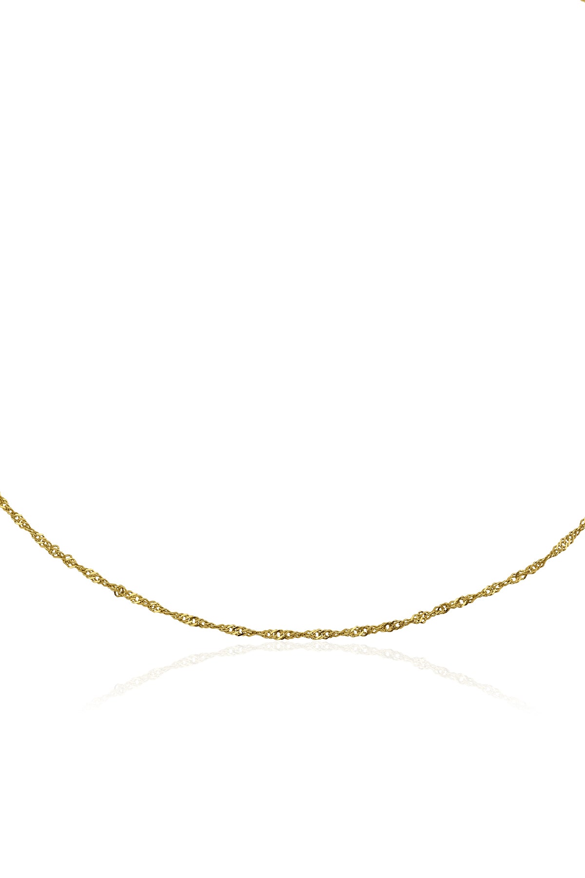 14K Gold Italian Snake Back Chain With Sailor Lock 0.090 inch