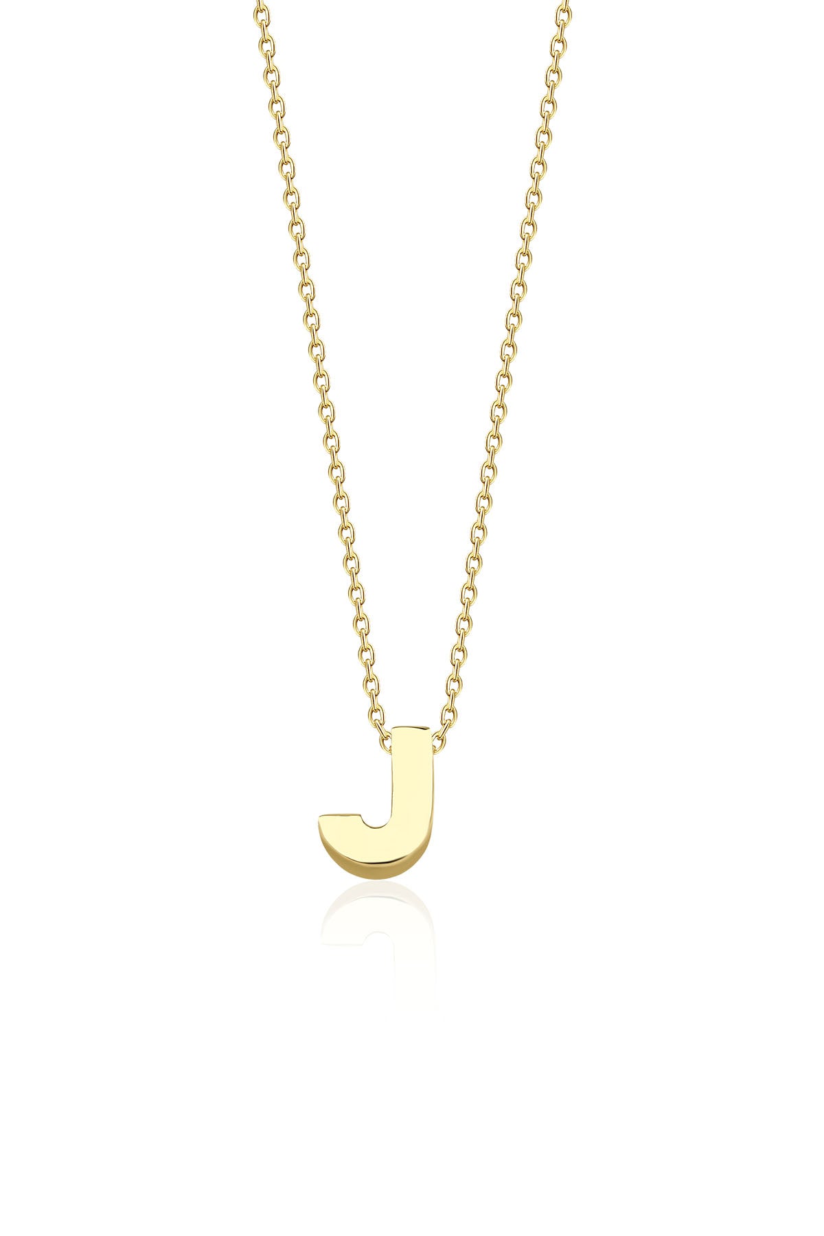 14K Gold J Initial Necklace