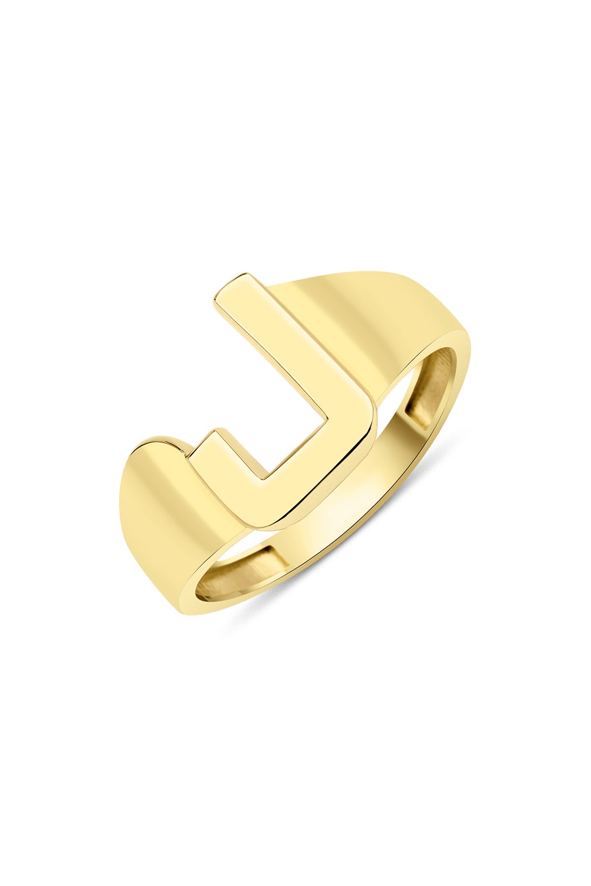 14k Gold J Initial Ring