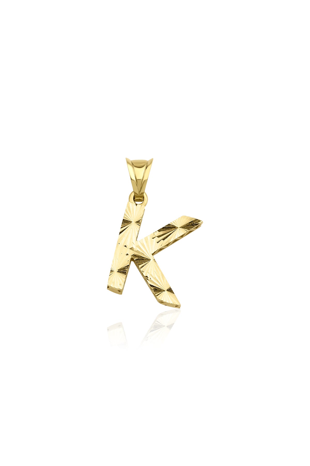 14K Gold K Letter Mini Shine Pendant