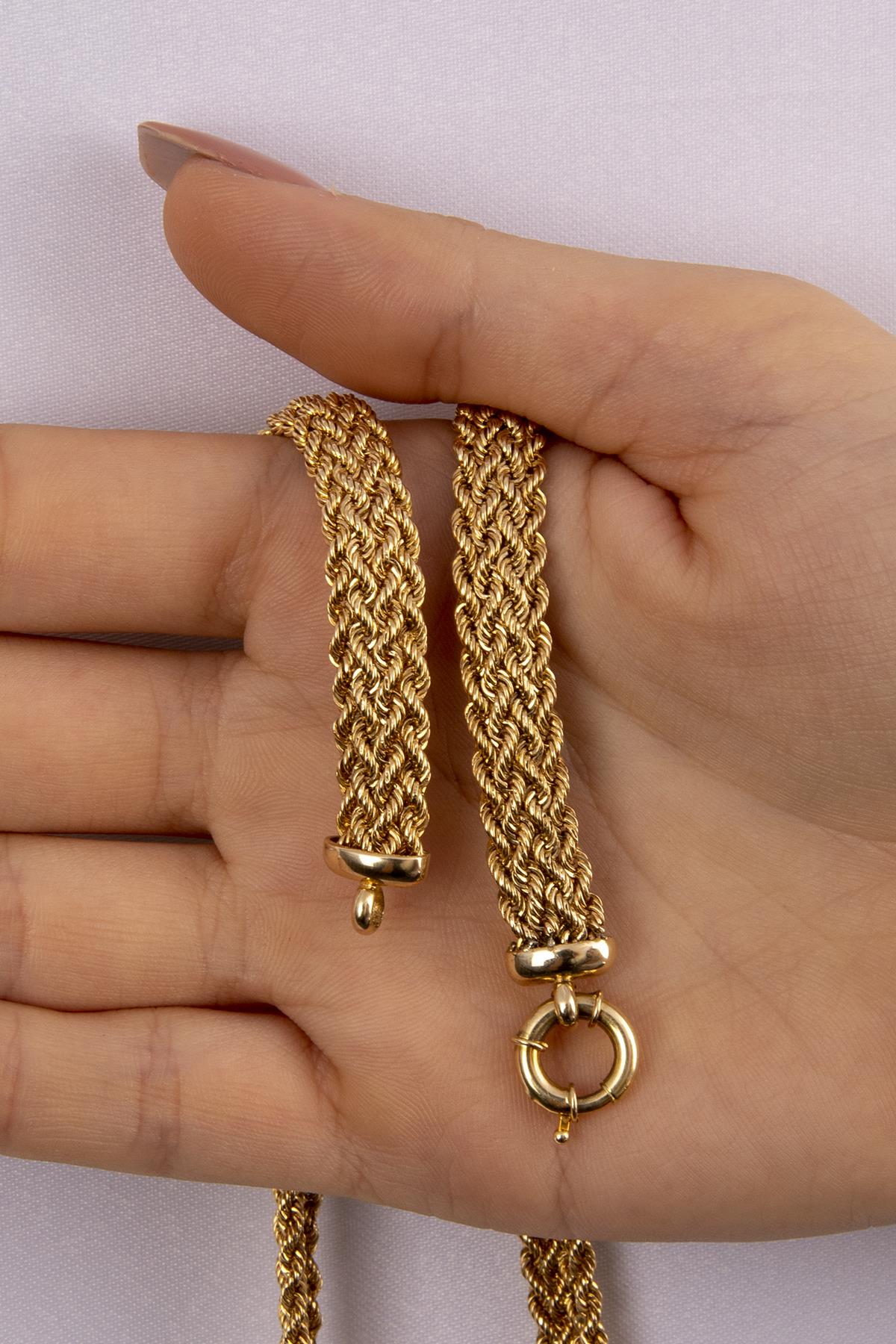 14K Gold Knitted Chain 0.332 inch