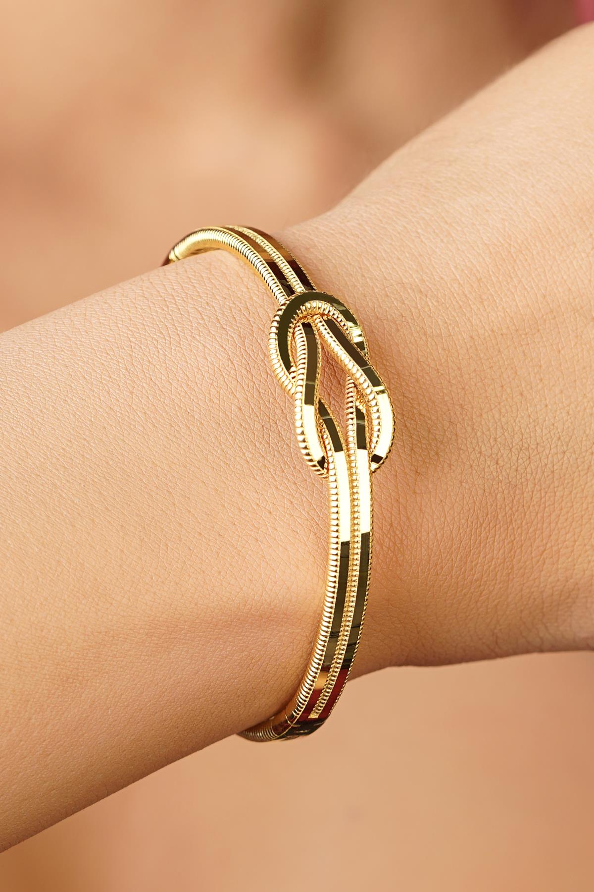 14K Gold Knot Ajda Cuff Bracelet