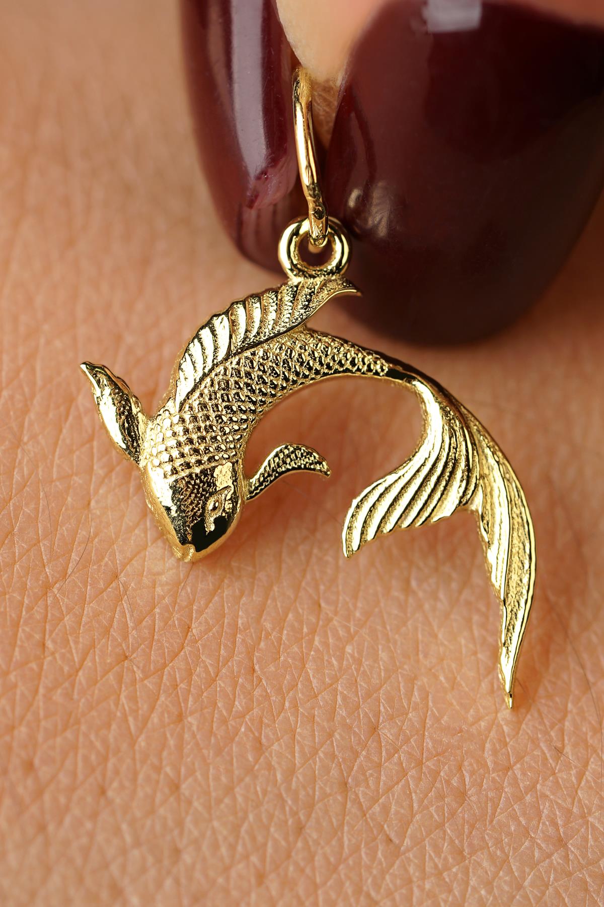 14K Gold Koi Fish Pendant