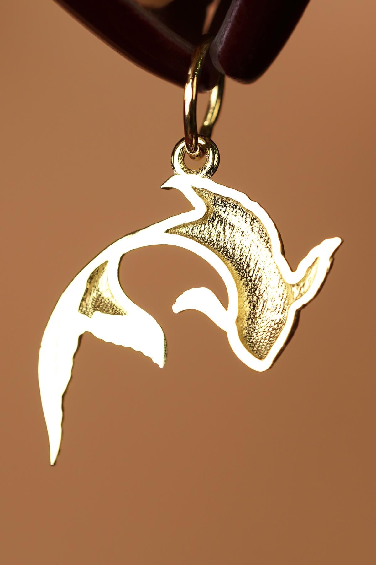 14K Solid Gold Koi Fish Pendant