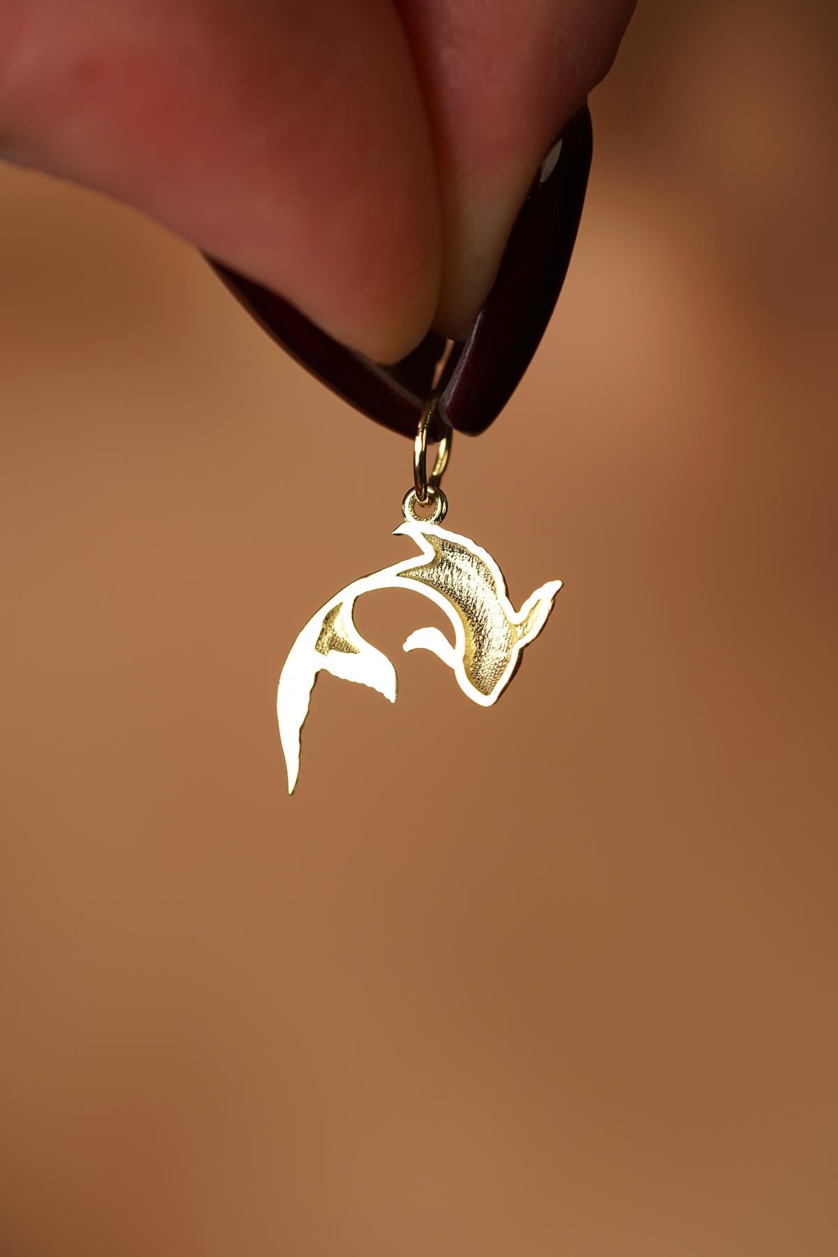 14K Solid Gold Koi Fish Pendant
