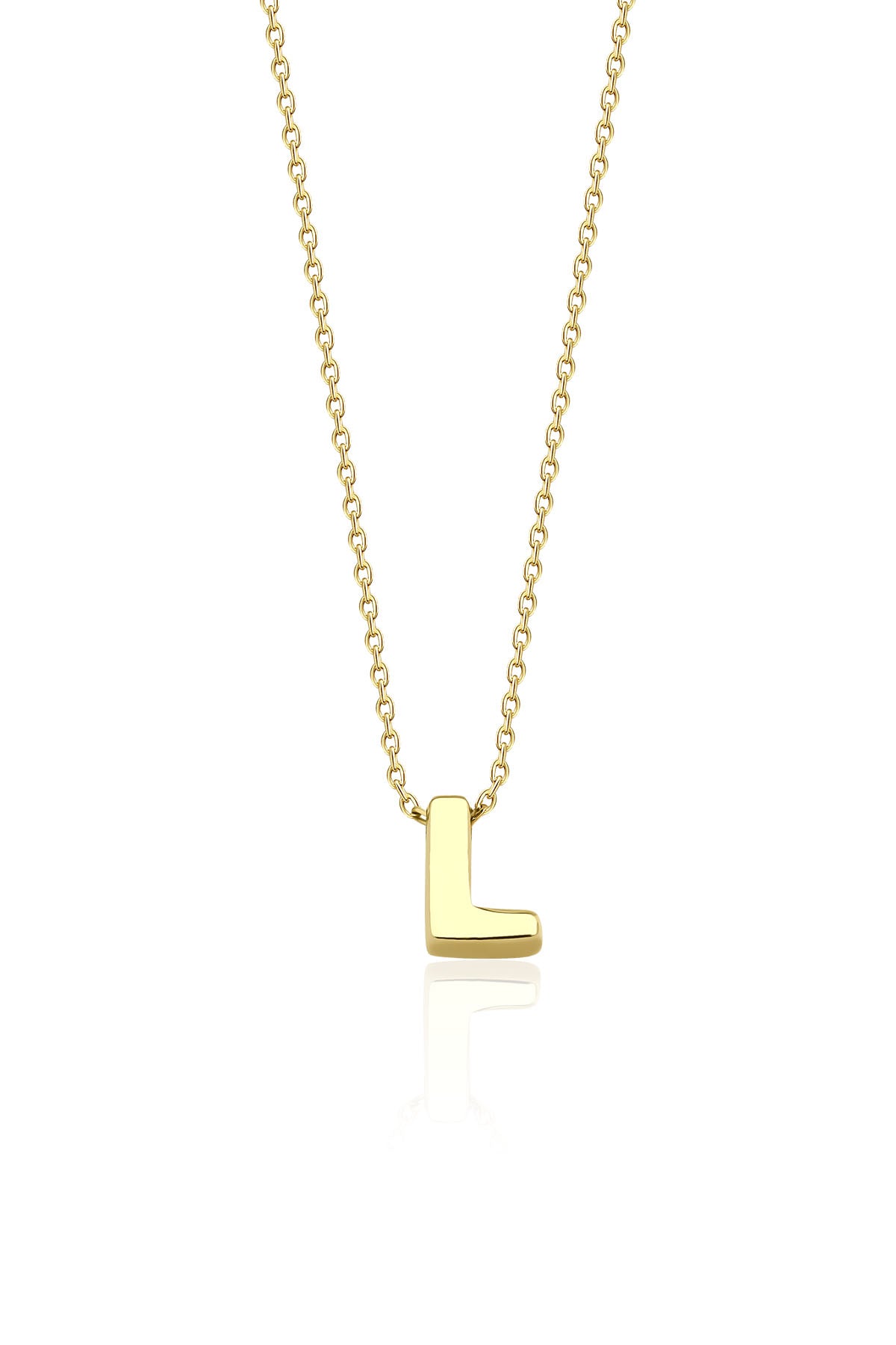 14K Gold L Initial Necklace