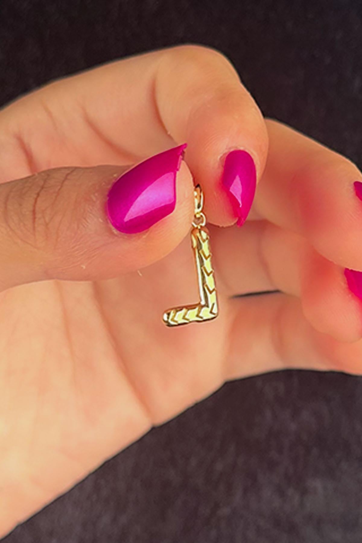 14K Gold L Letter Charm