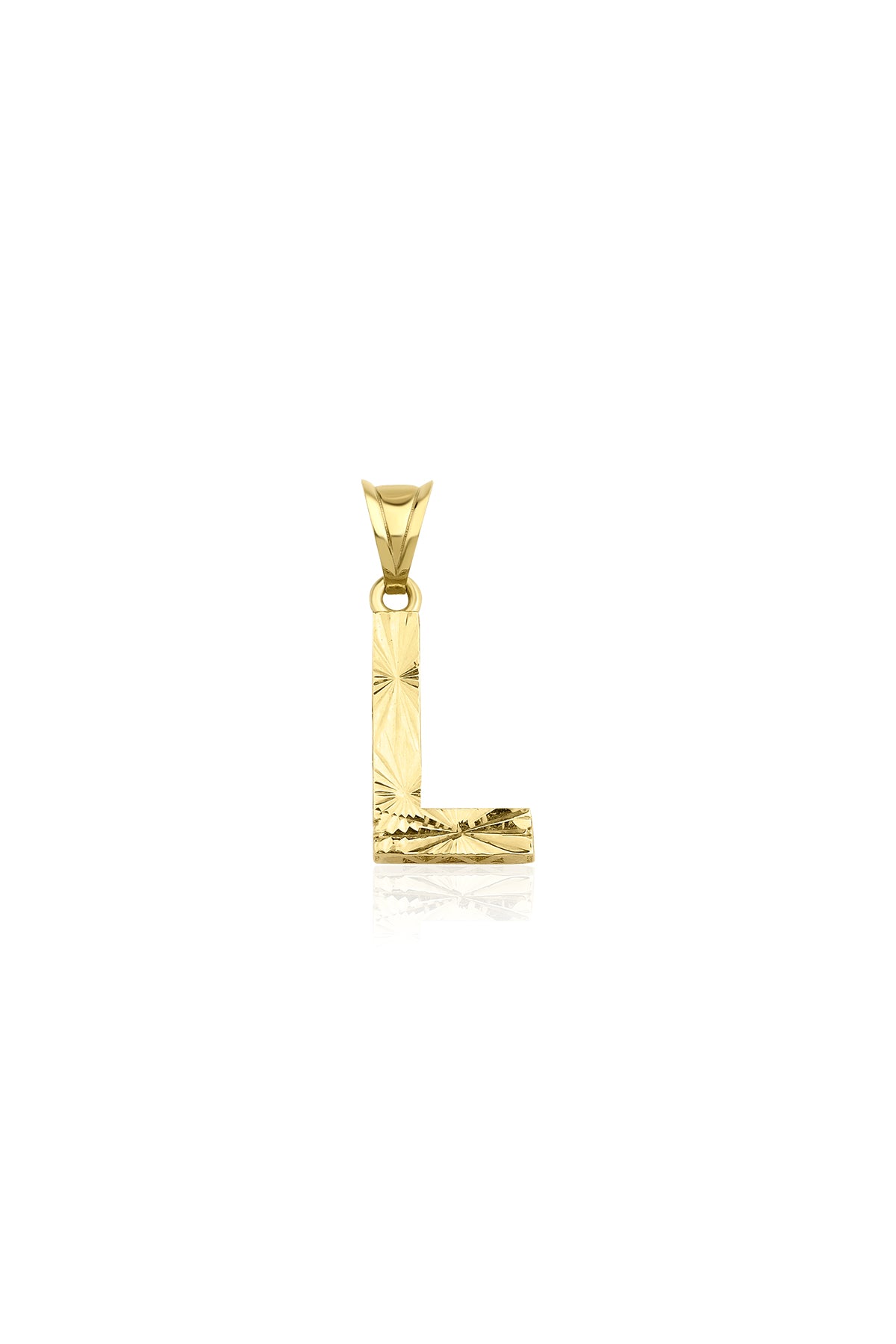 14K Gold L Letter Mini Shine Pendant