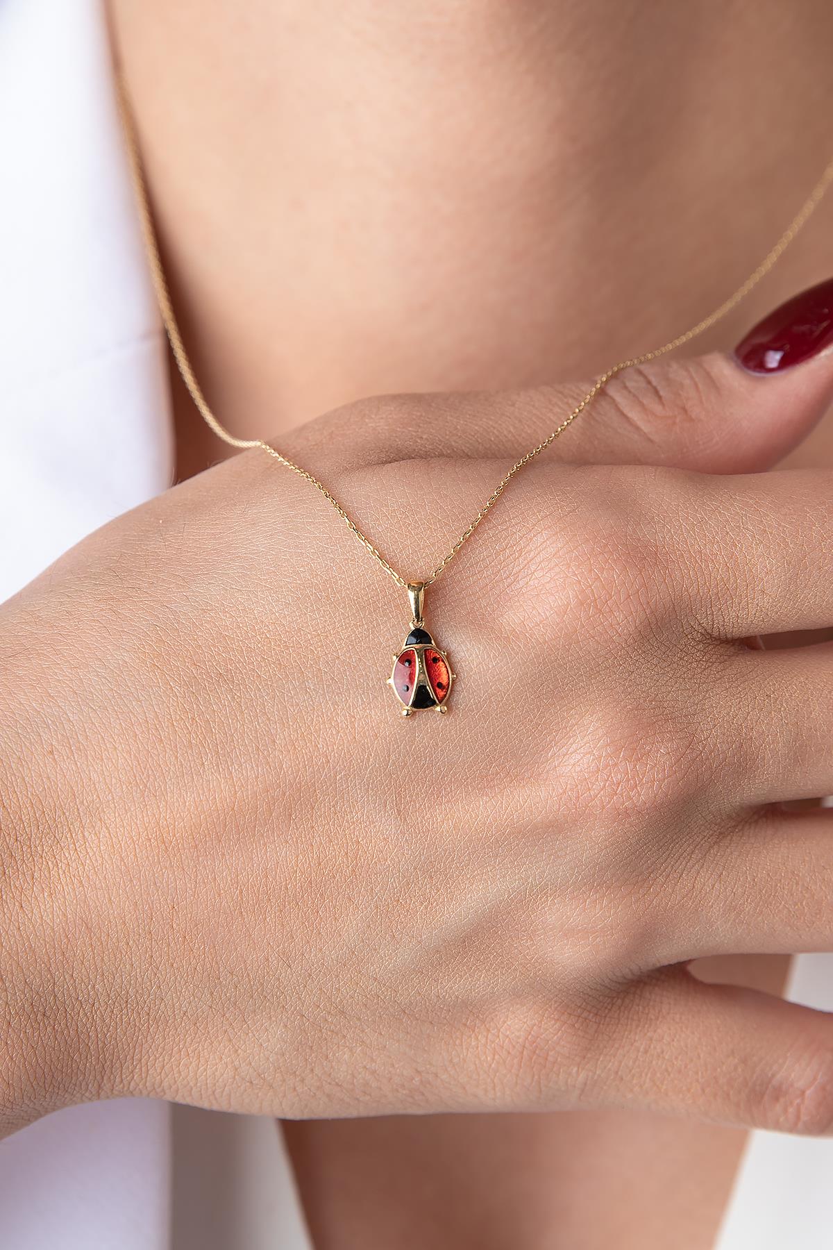 14K Gold Ladybug Necklace