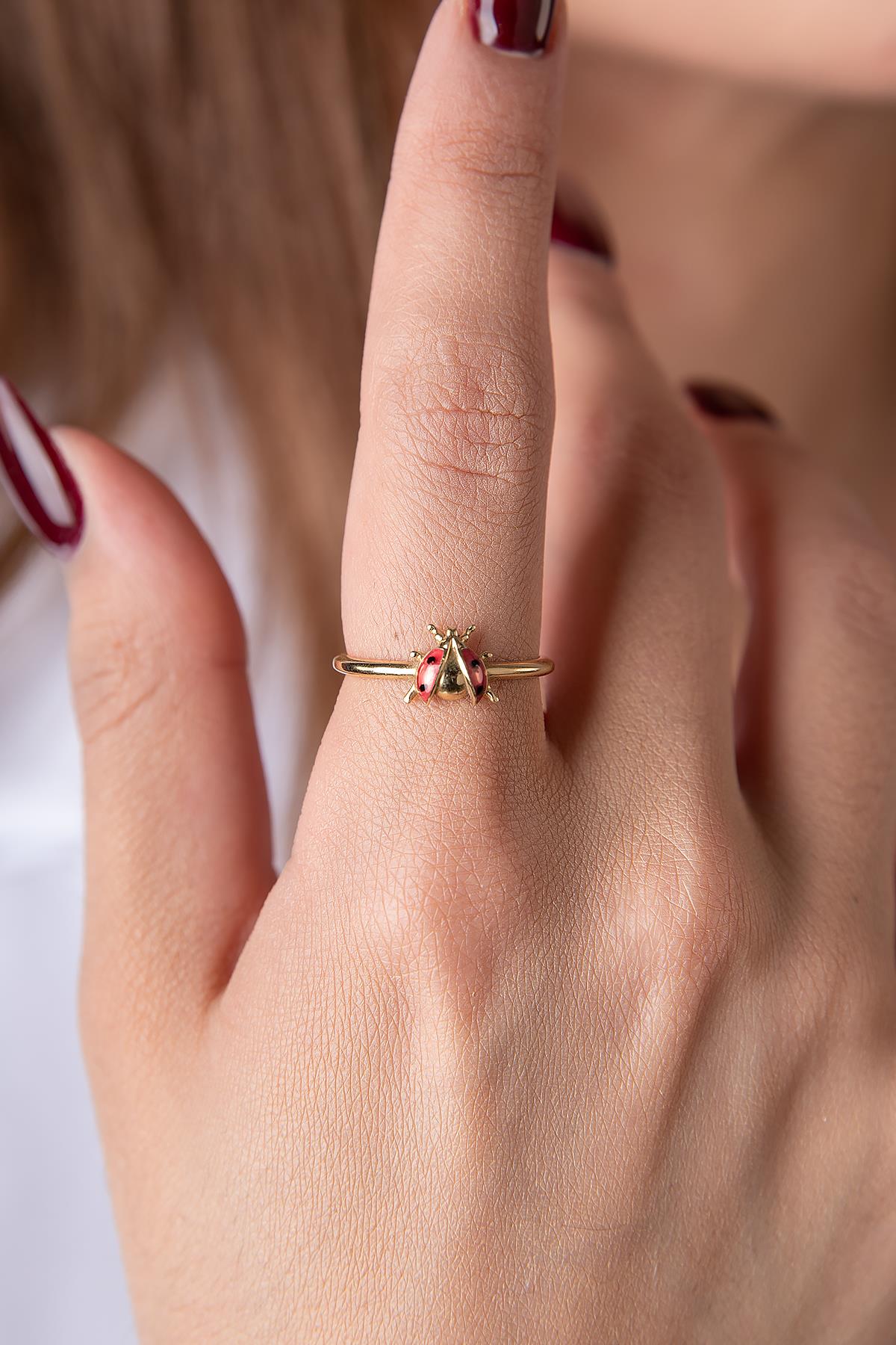 14K Gold Ladybug Ring