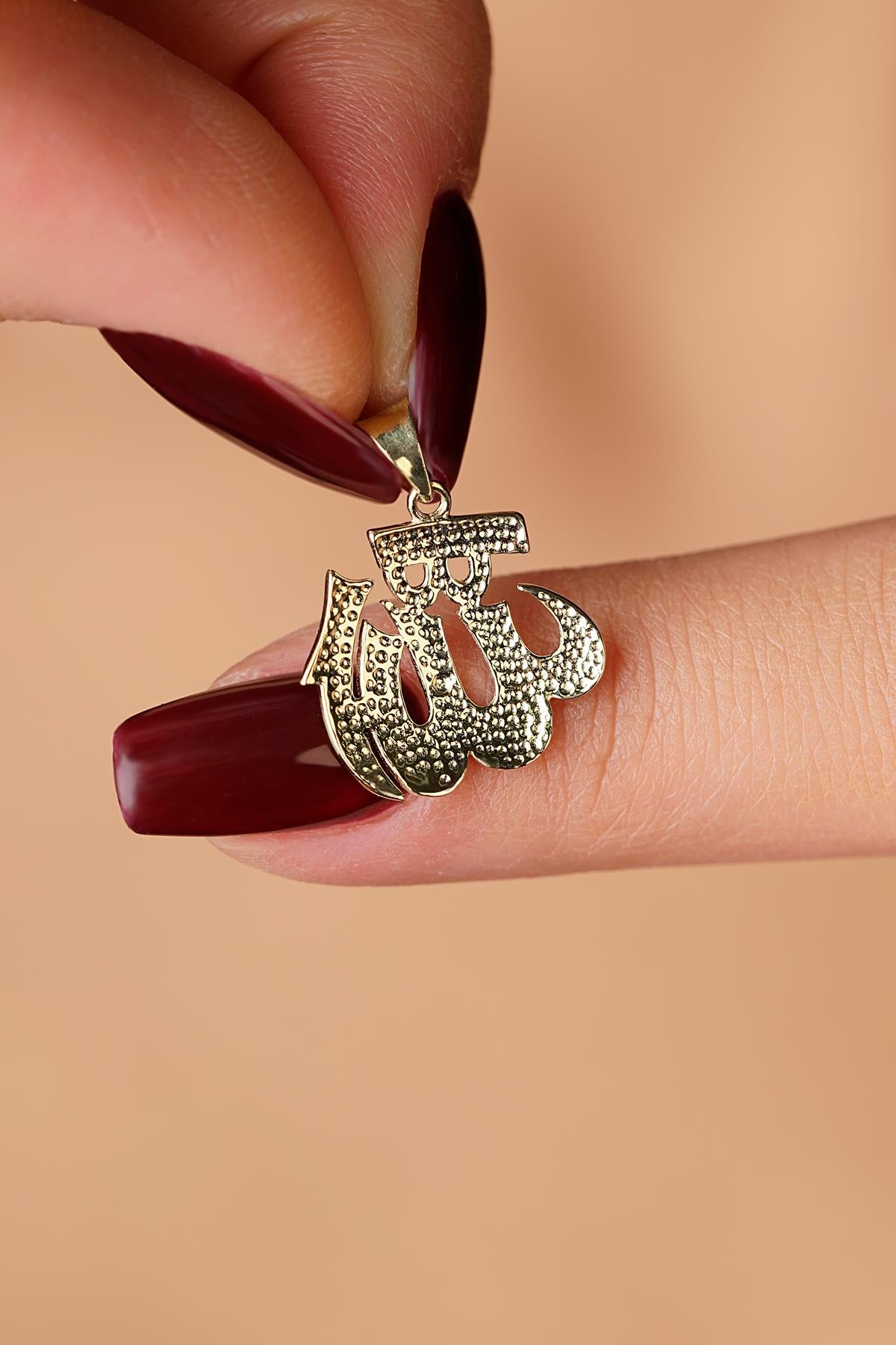14K Gold Large Arabic Allah Pendant