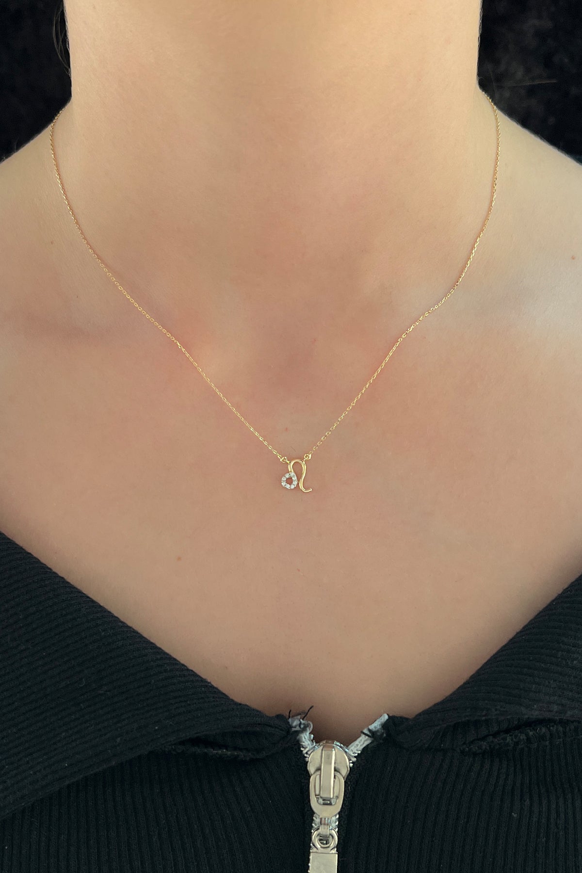14K Gold Leo Zodiac Sign Necklace