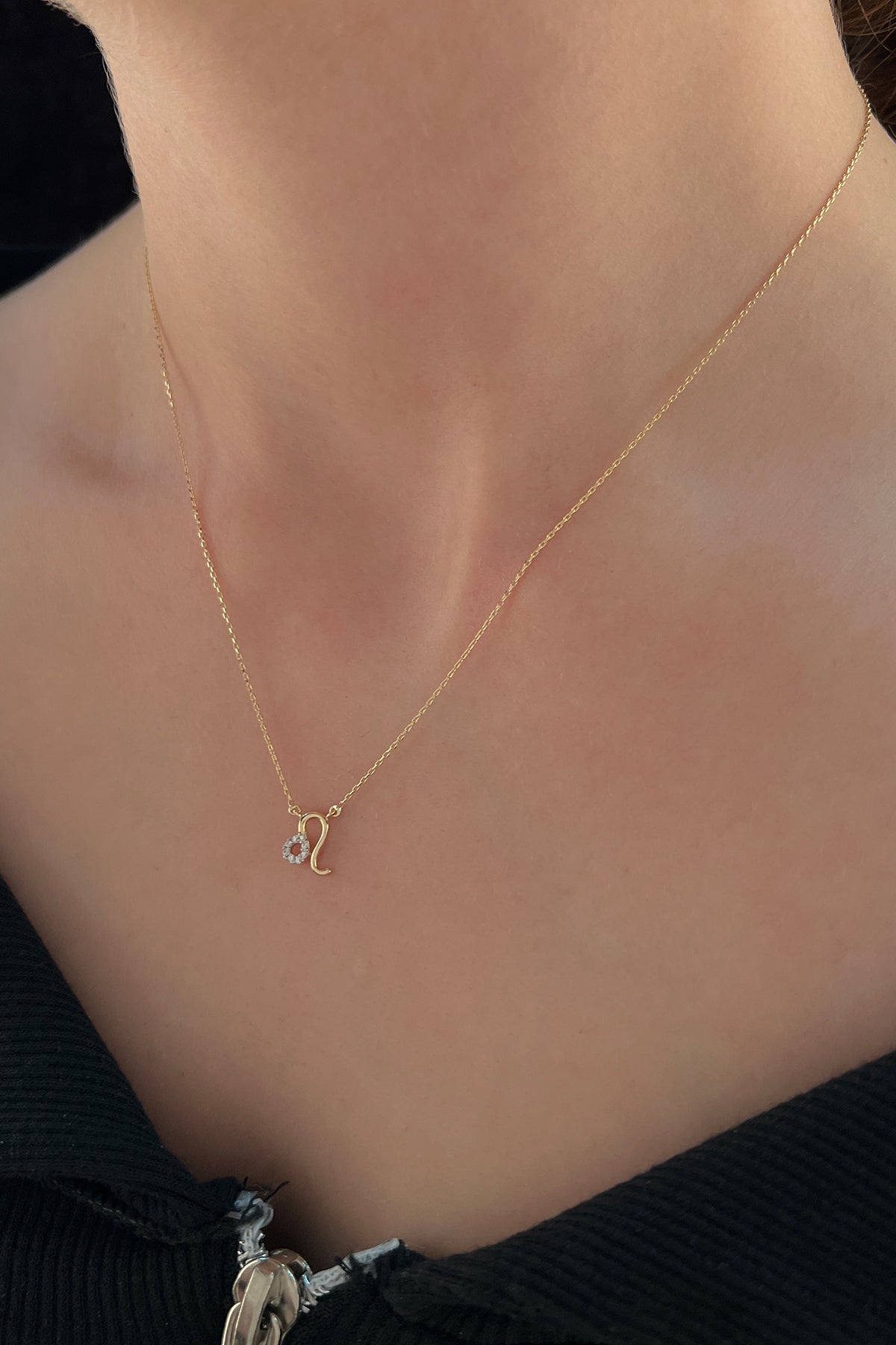 14K Gold Leo Zodiac Sign Necklace