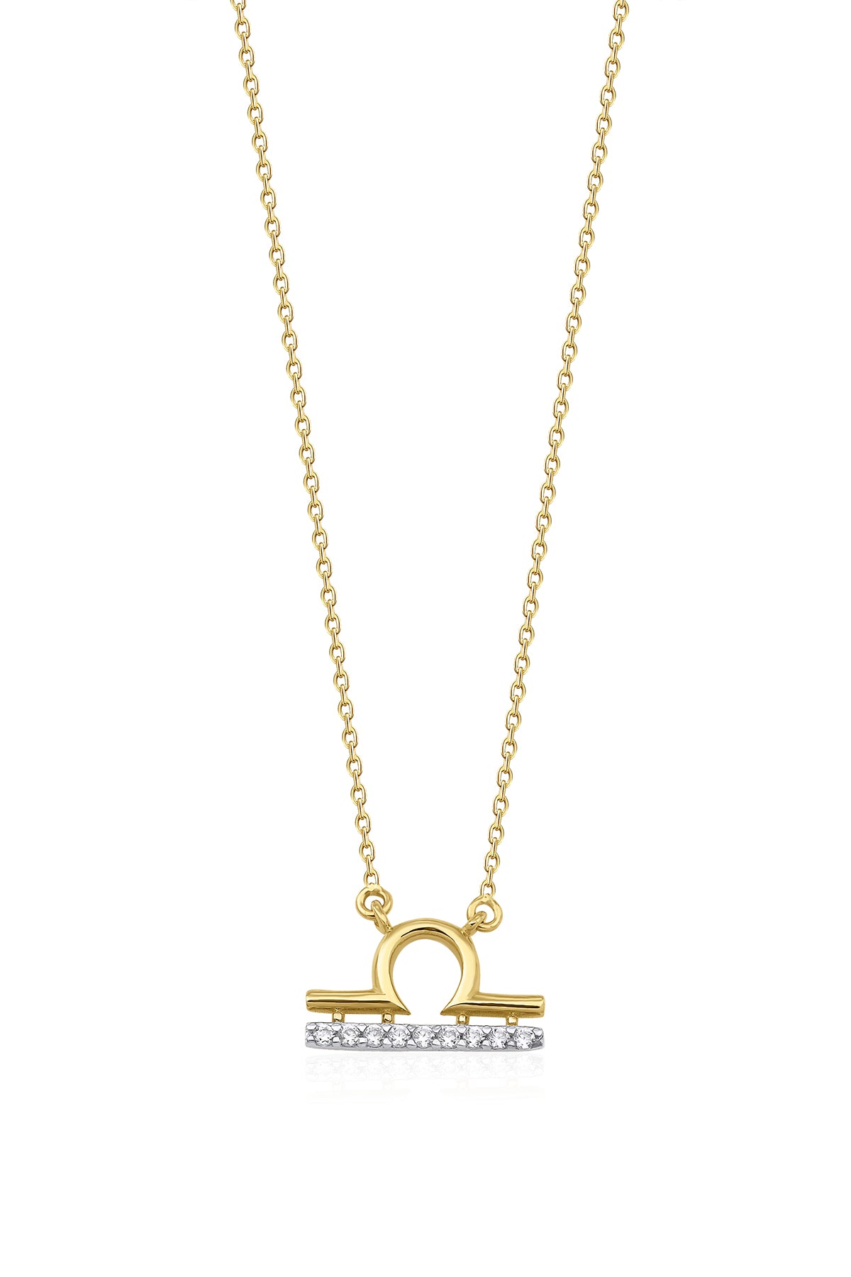 14K Gold Libra Zodiac Sign Necklace