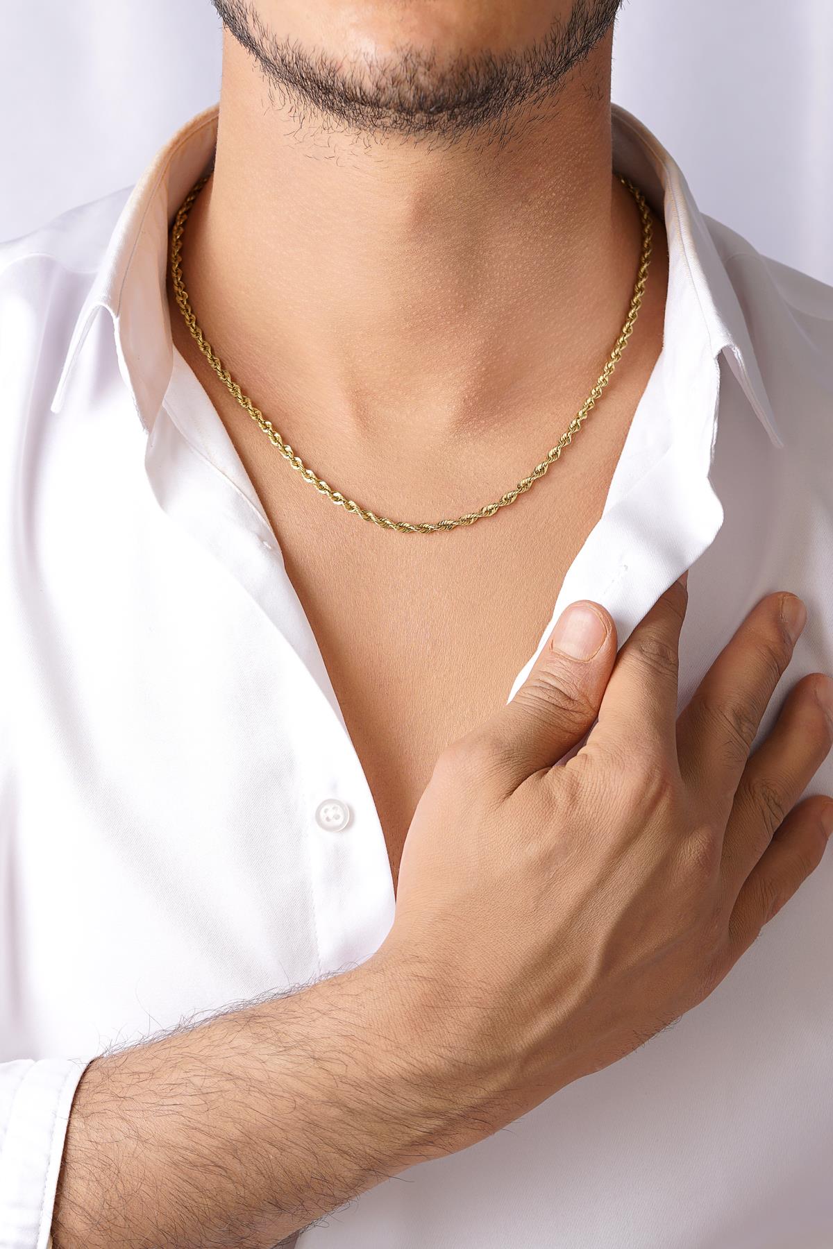 14K Solid Gold Light Rope Chain