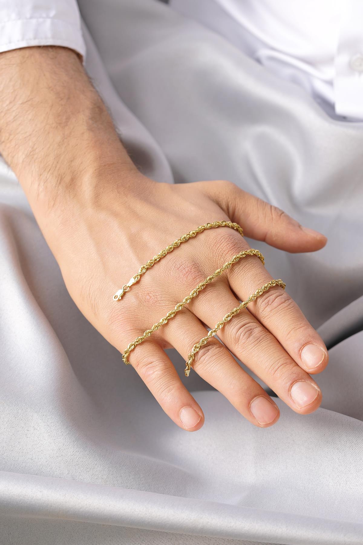 14K Solid Gold Light Rope Chain