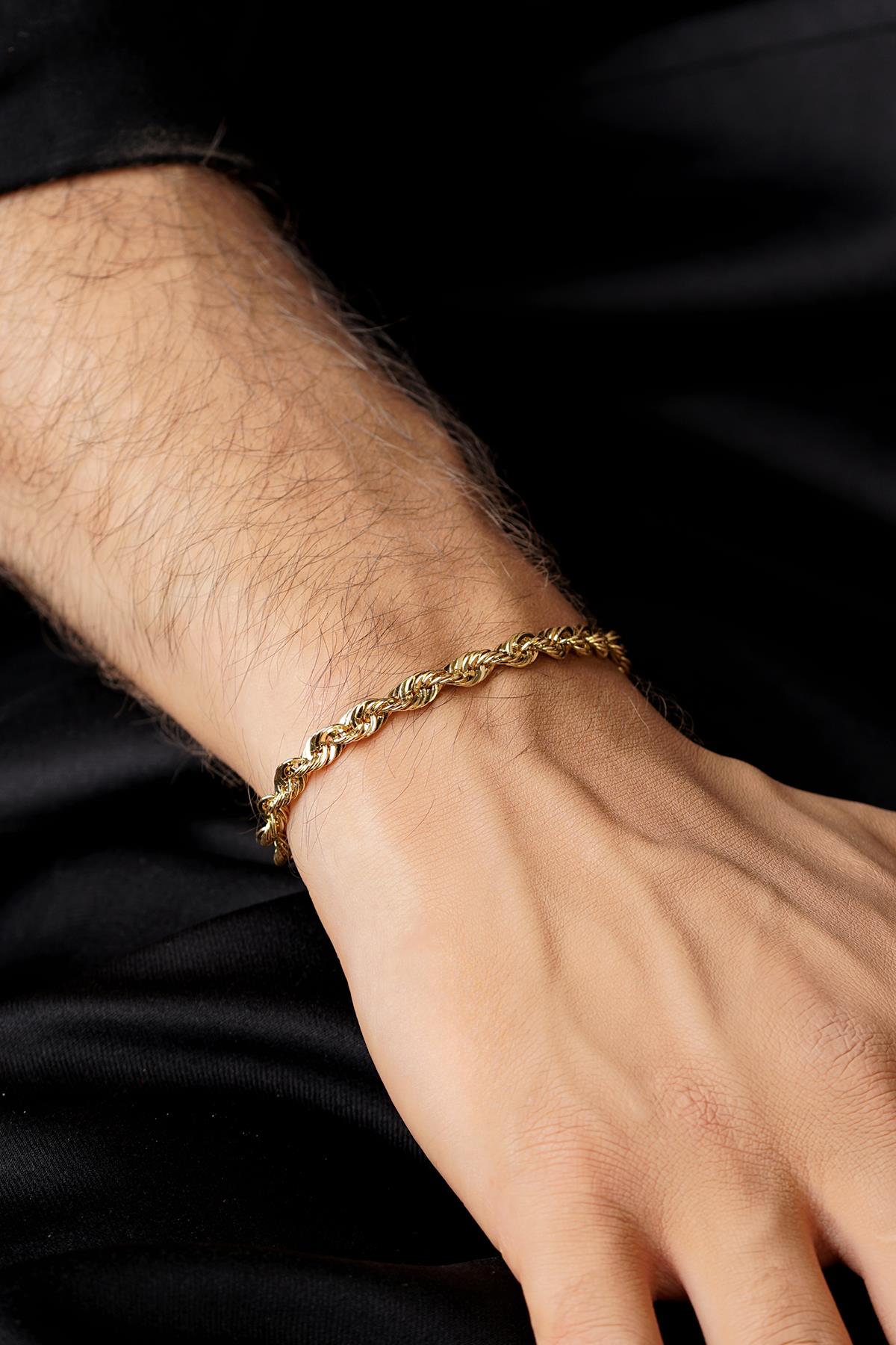 14K Gold Light Rope Chain Bracelet 0.202 inch