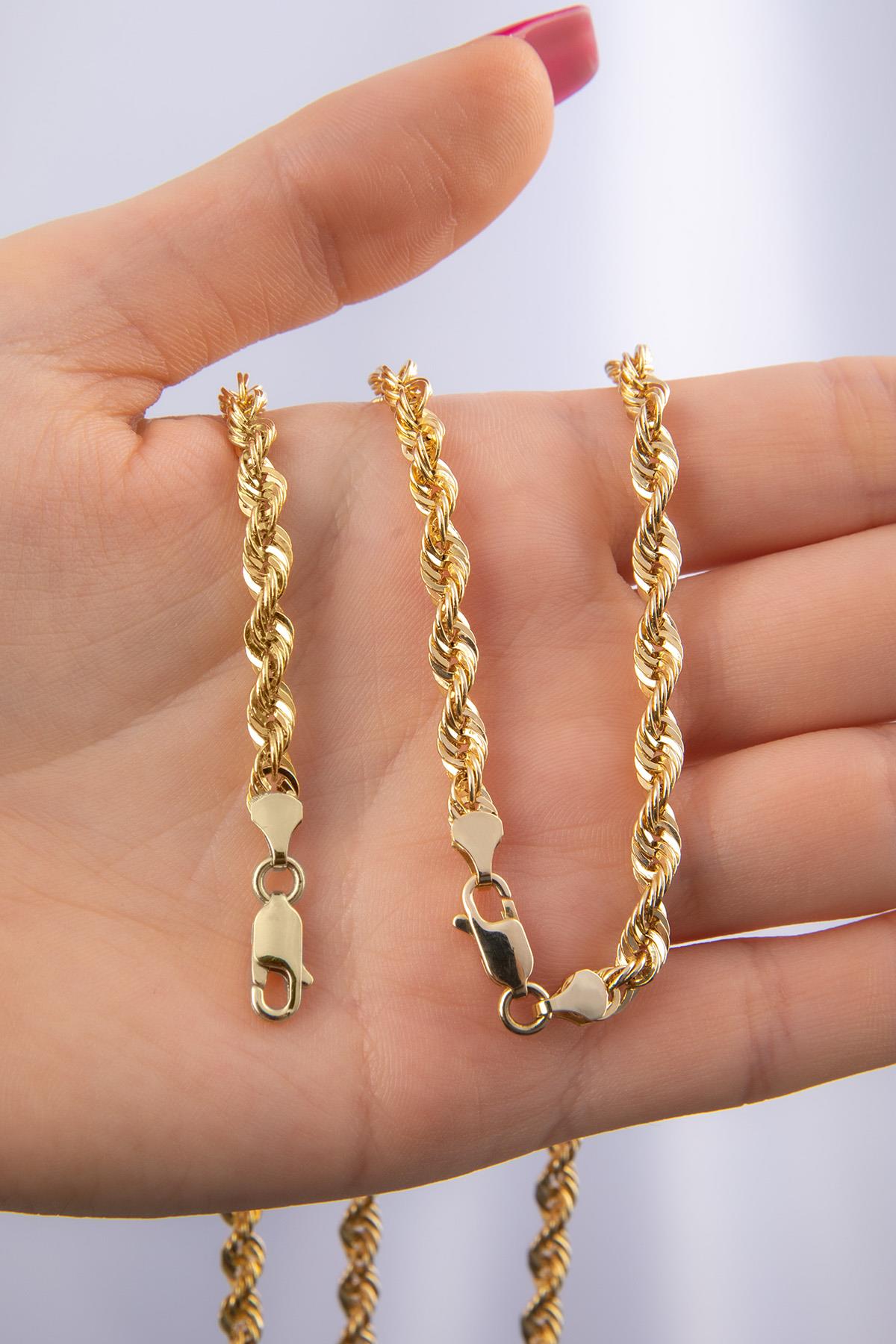 14K Gold Light Rope Chain Set ( Chain _ Set ) 0,173 inches
