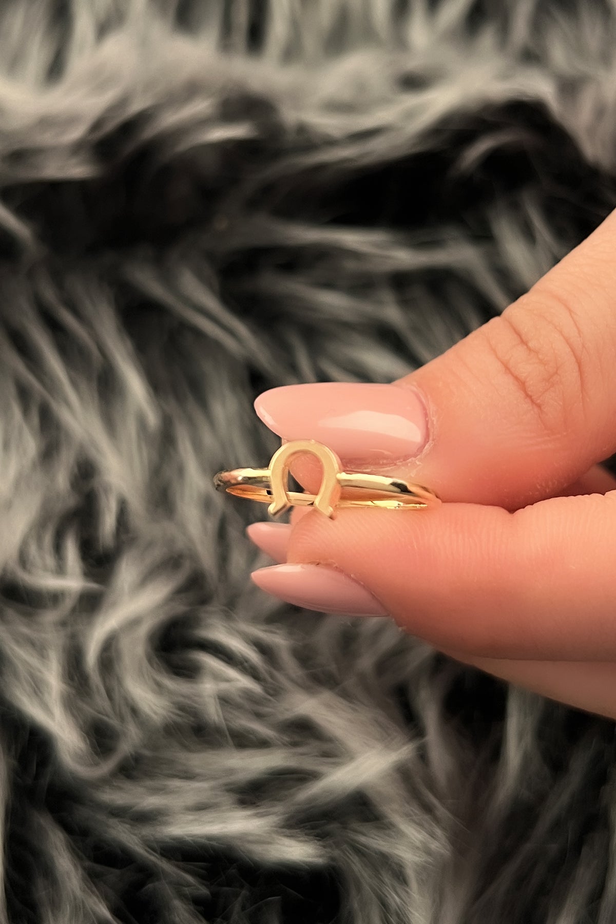 14K Gold Luck Horseshoe Shaped Ring