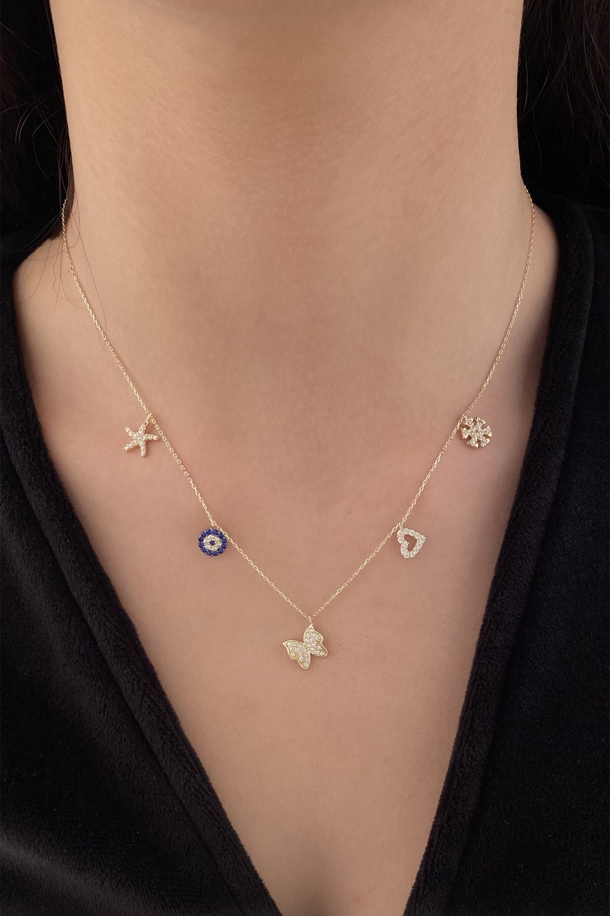 14K Gold Lucky Charms Necklace 2