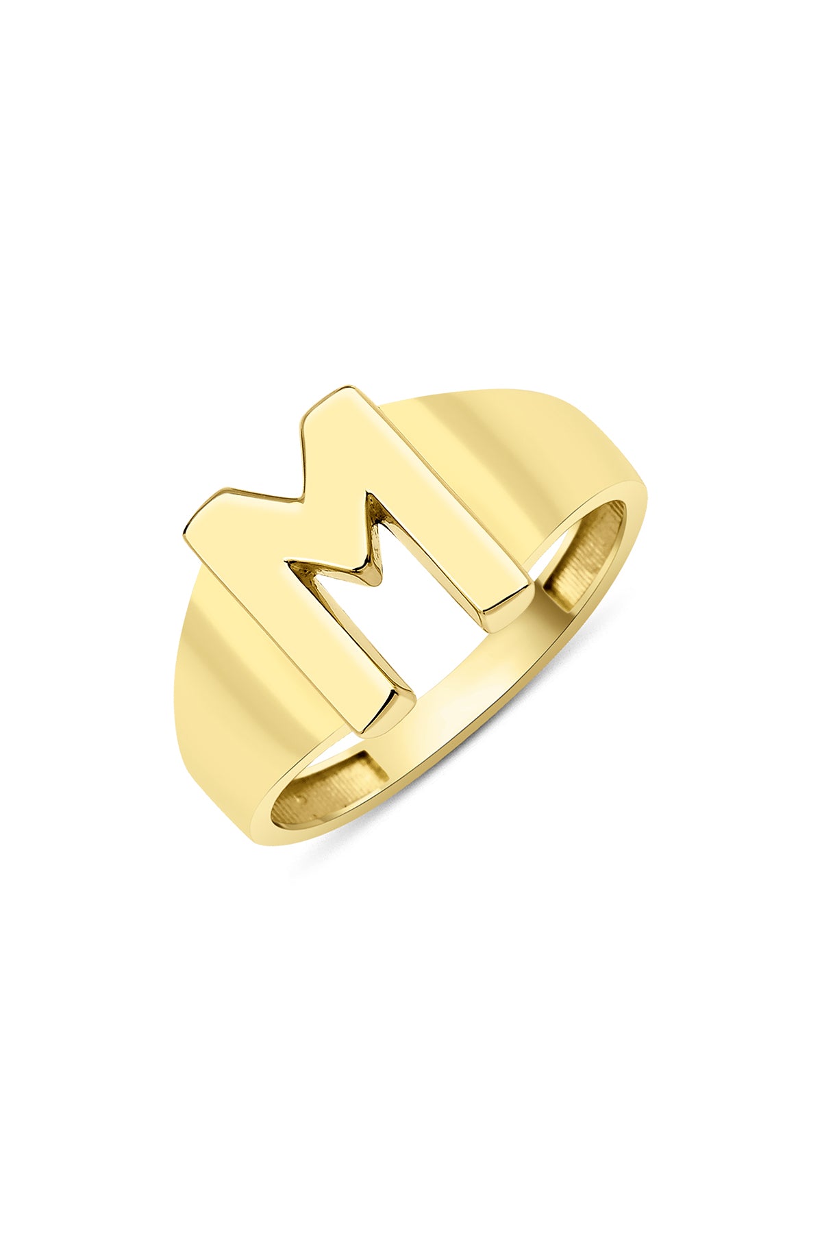 14k Gold M Initial Ring
