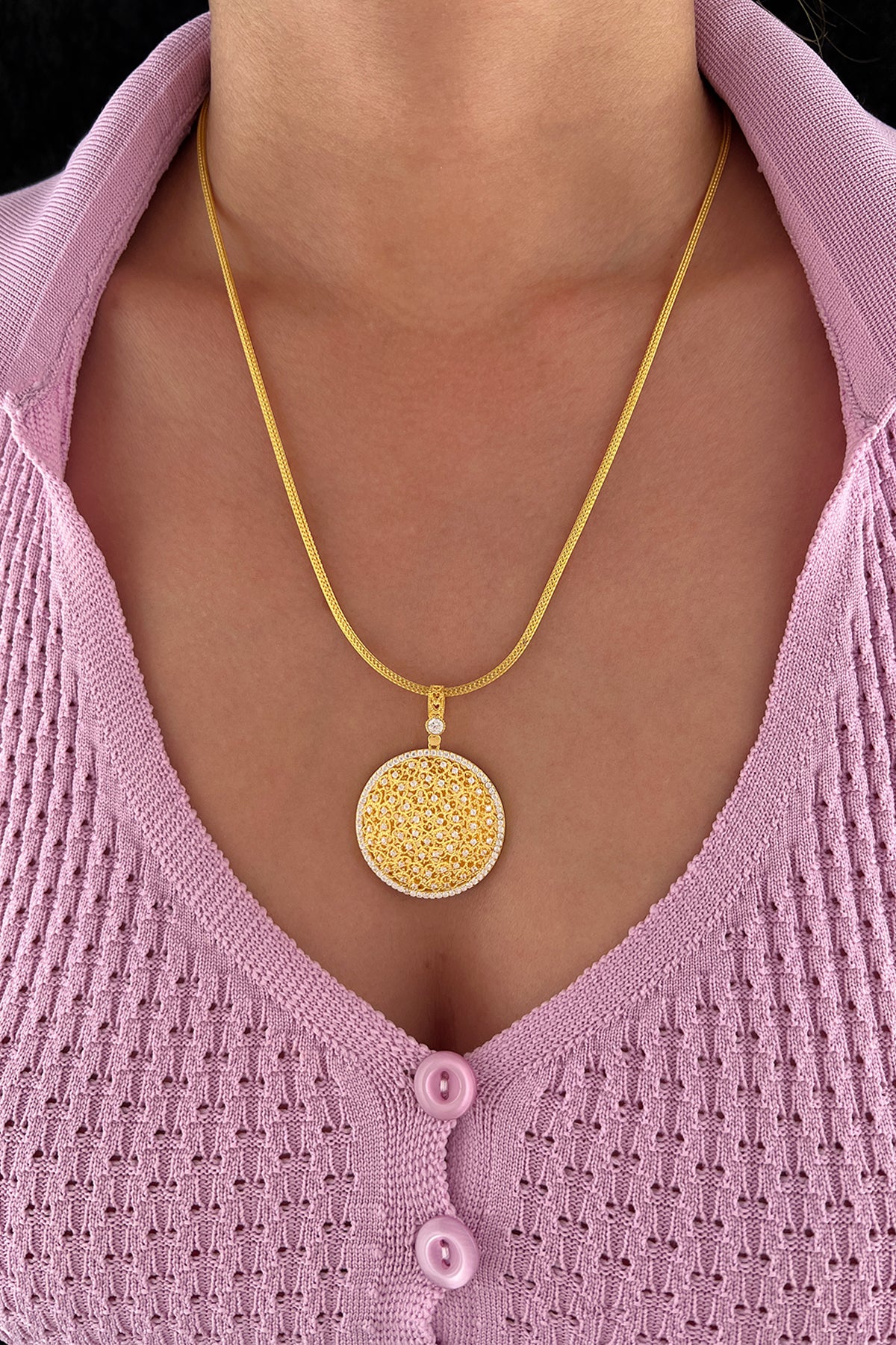 14K Gold Medallion Necklace 2