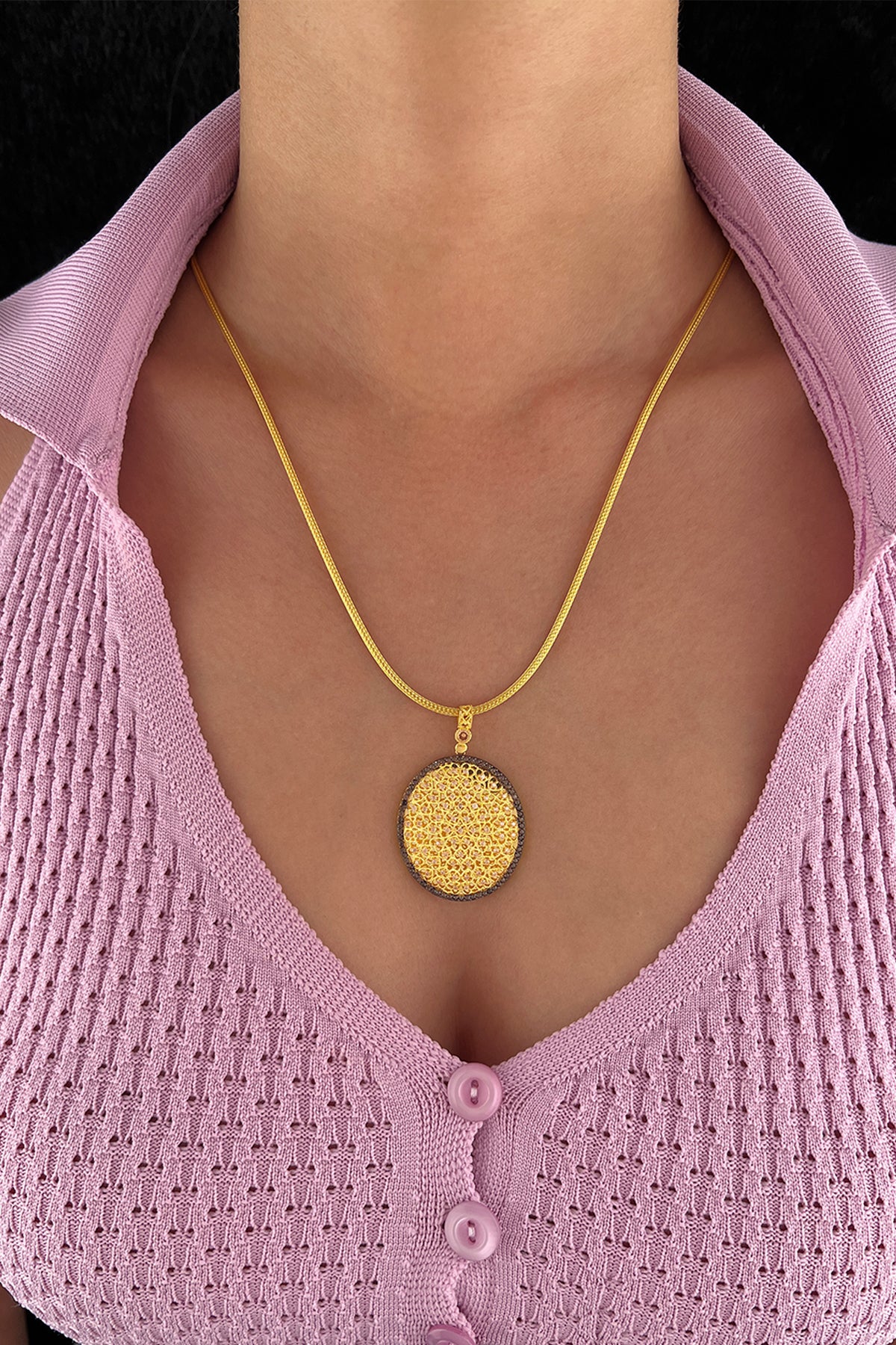 14K Gold Medallion Necklace 3