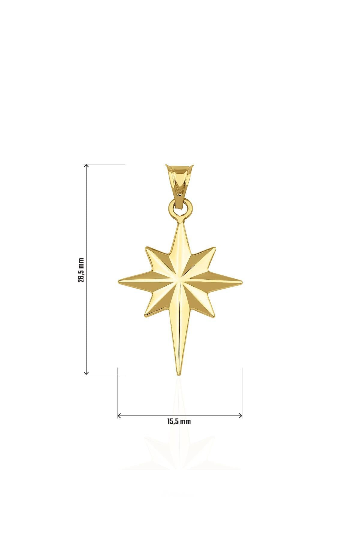 14K Gold Medium North Star Charm