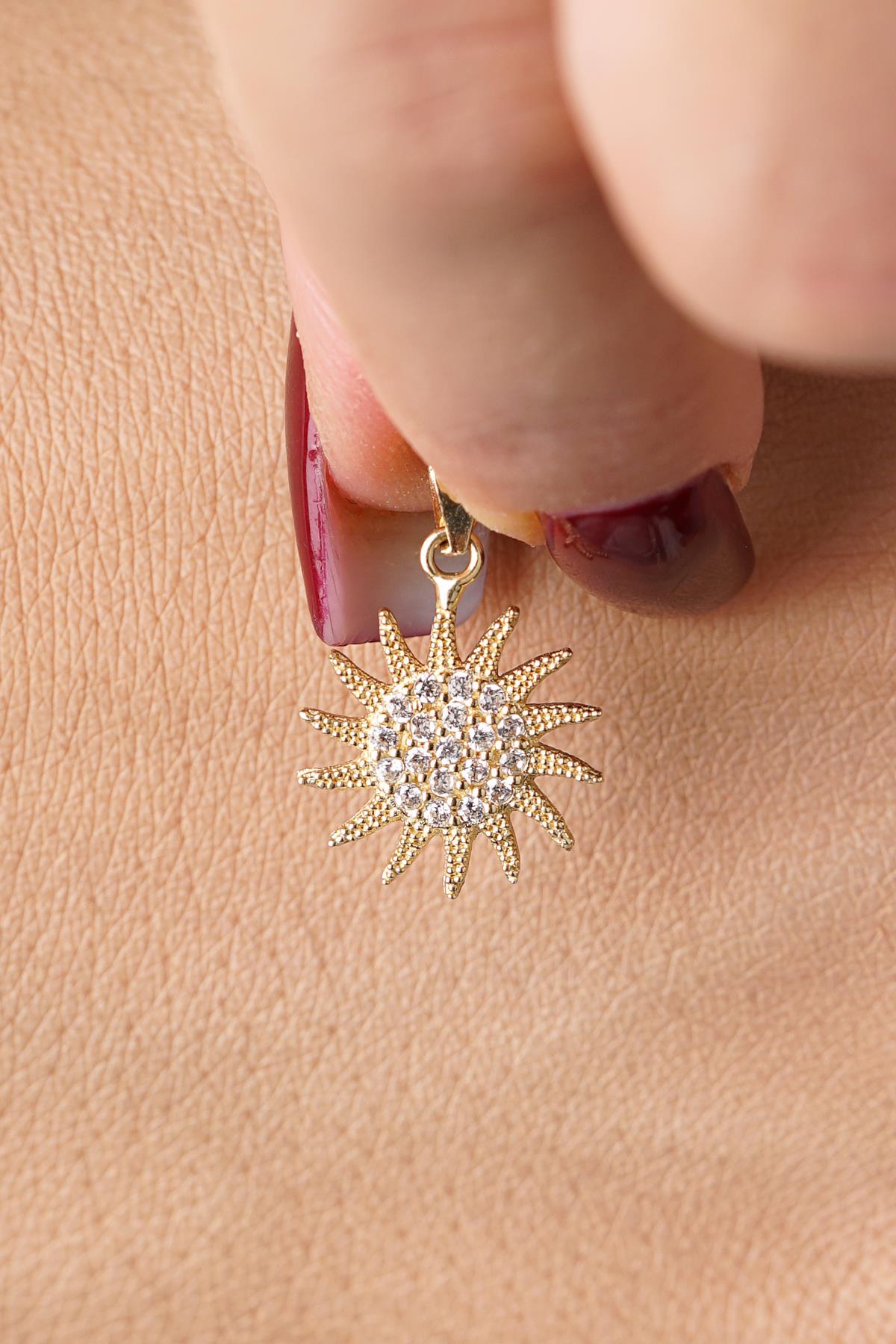 14K Gold Medium Sun Charm