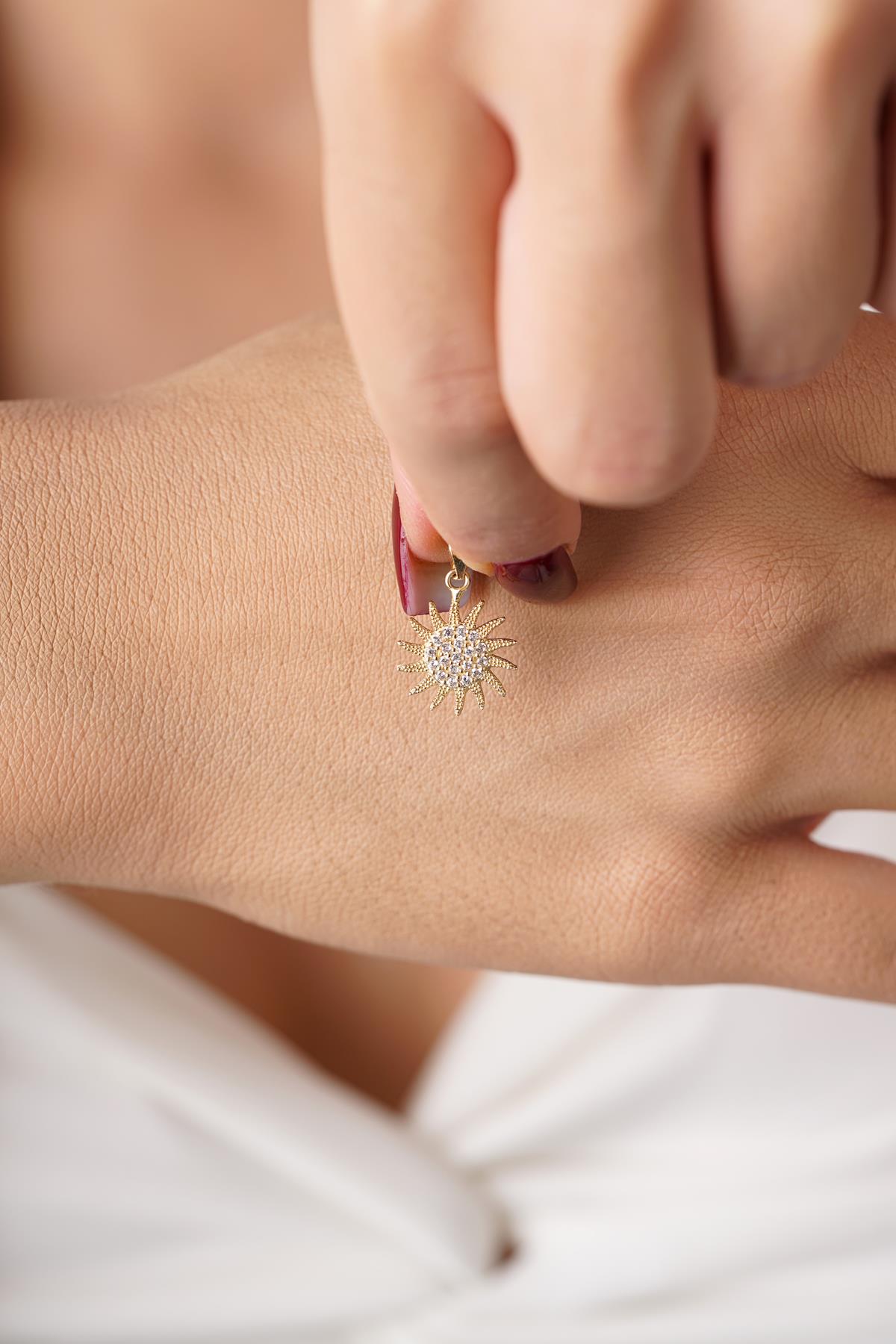14K Gold Medium Sun Charm