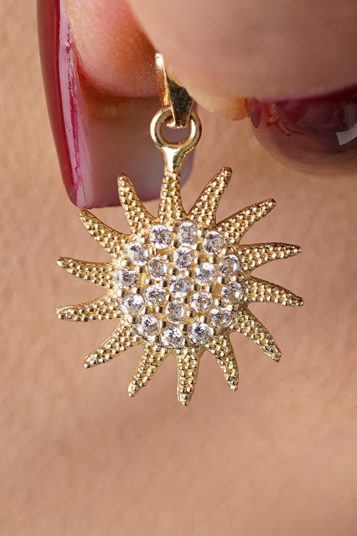 14K Gold Medium Sun Charm