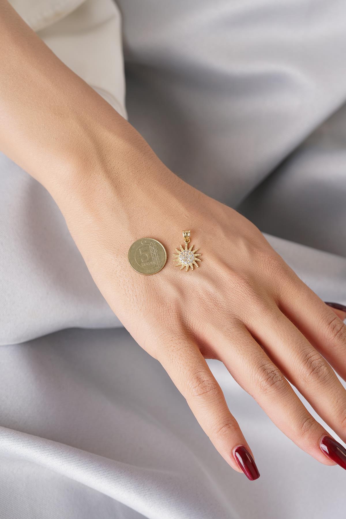 14K Gold Medium Sun Charm