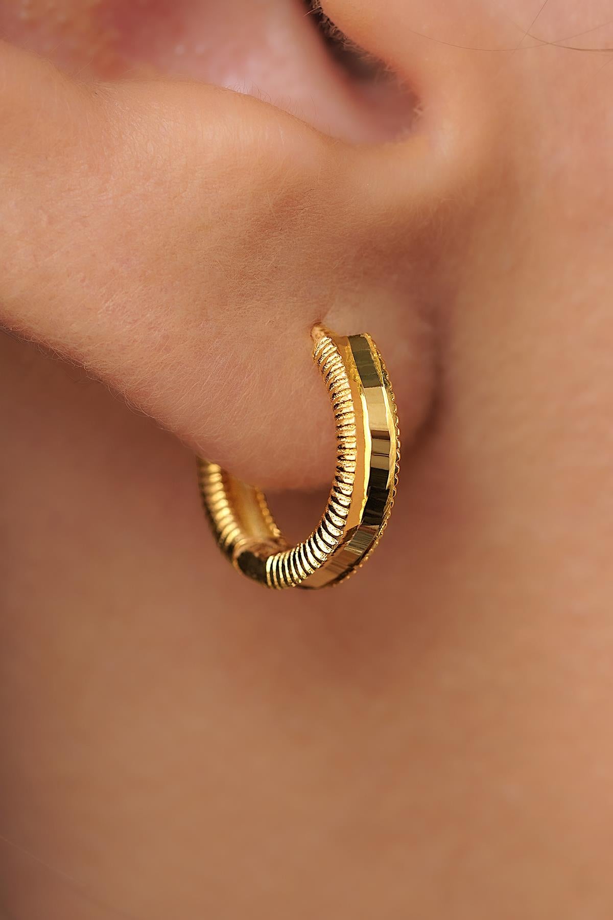 14K Gold Mini Ajda Hoop Earrings