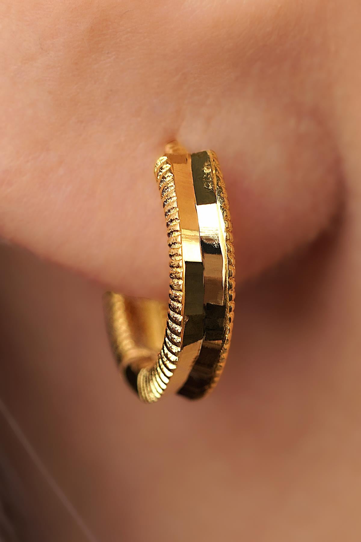 14K Gold Mini Ajda Hoop Earrings