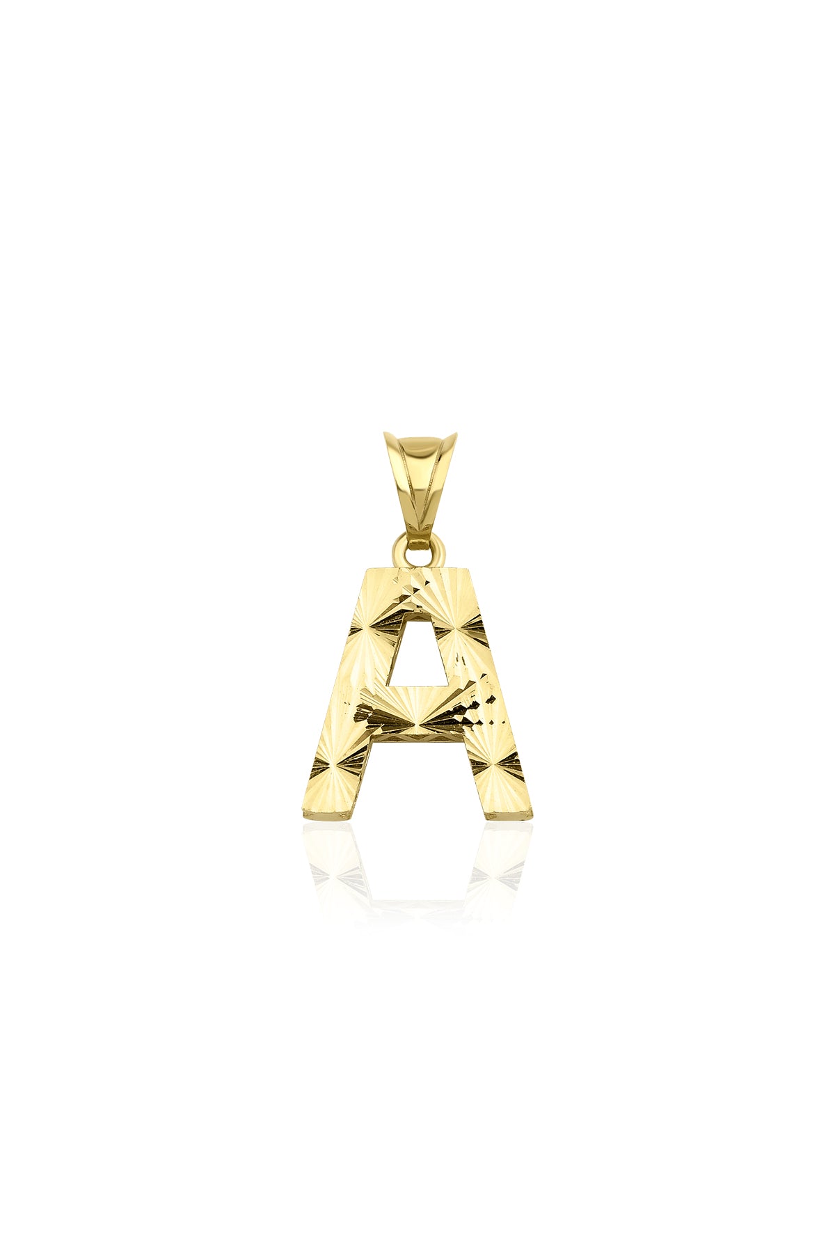 14K Gold A Letter Mini Shine Pendant