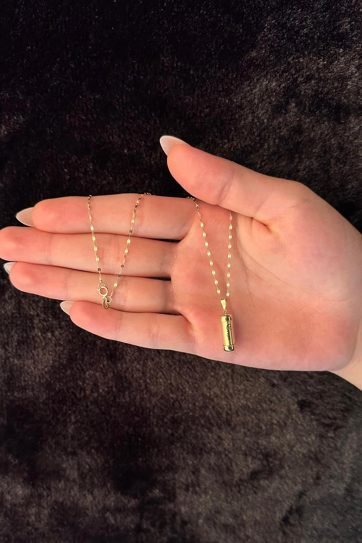 14K Gold Mirror Chain Cevsen Necklace