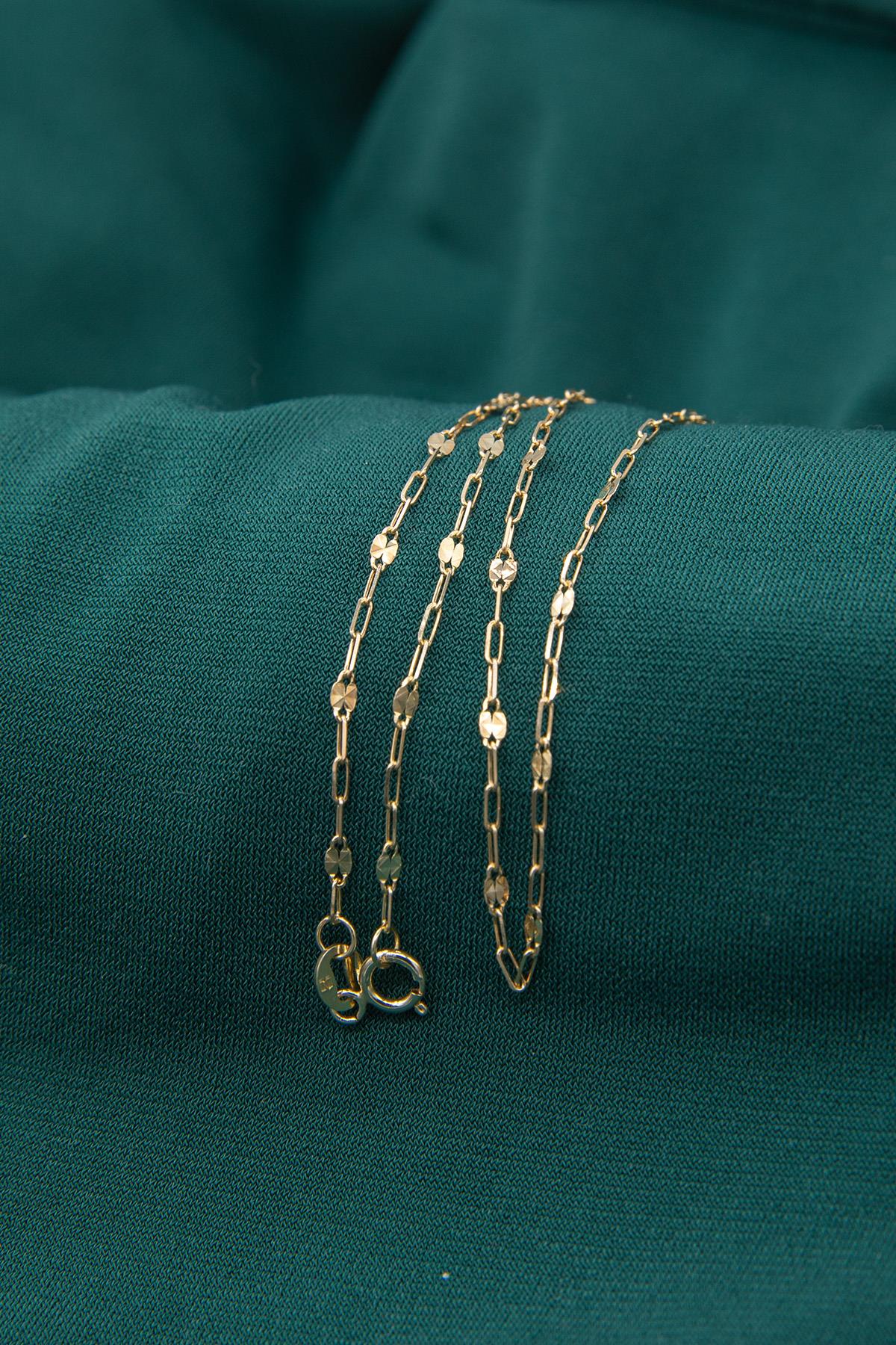 14K Gold Mirror Link Paperclip Hand Chain