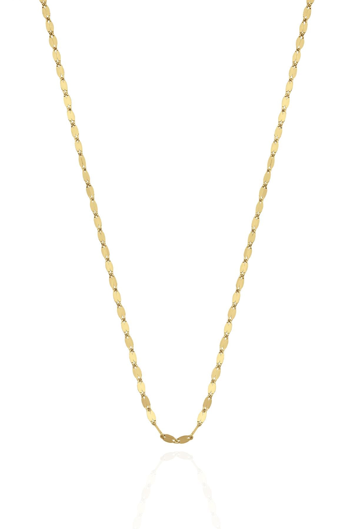 14K Gold Mirror Sparkle Chain Necklace